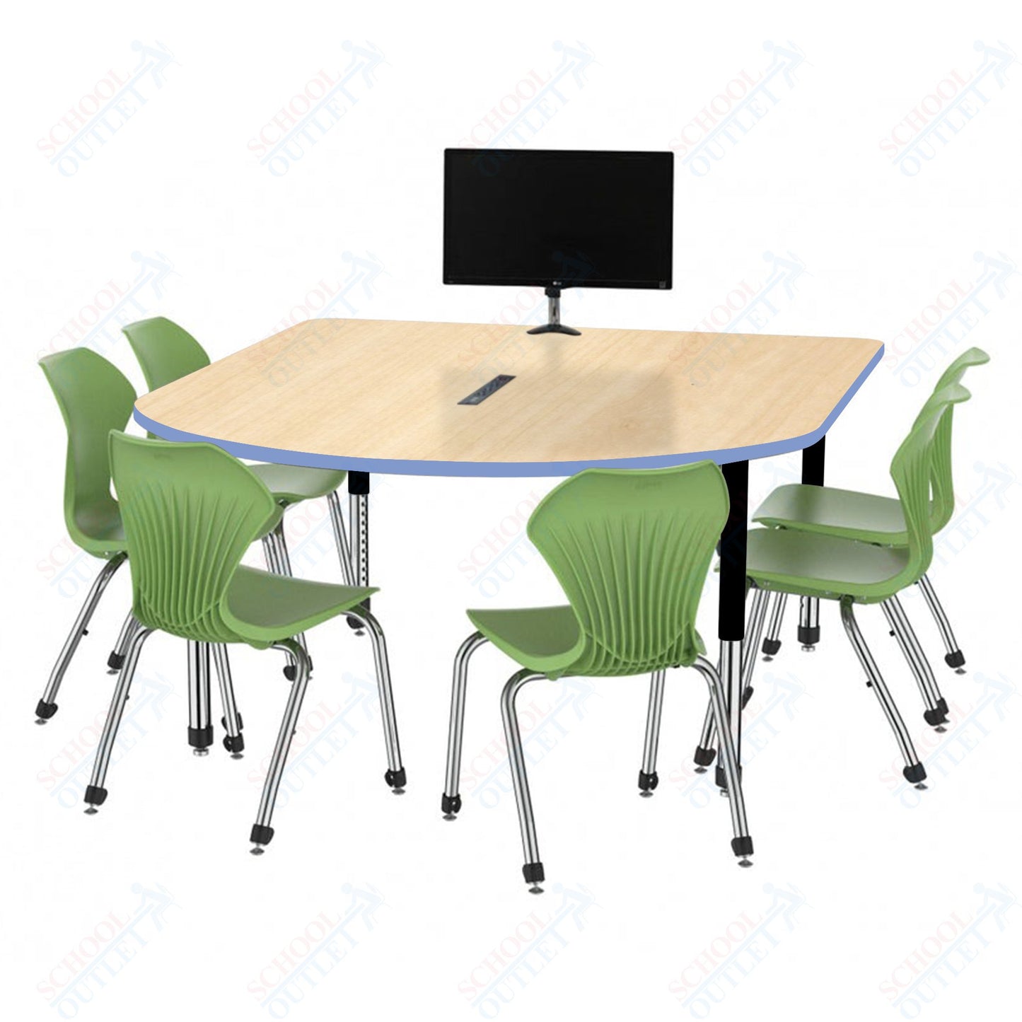 Marco Premier Series Multimedia Table 60" x 72" Adjustable Height 21"-31" w/ Power Module (43-2261-MBP)