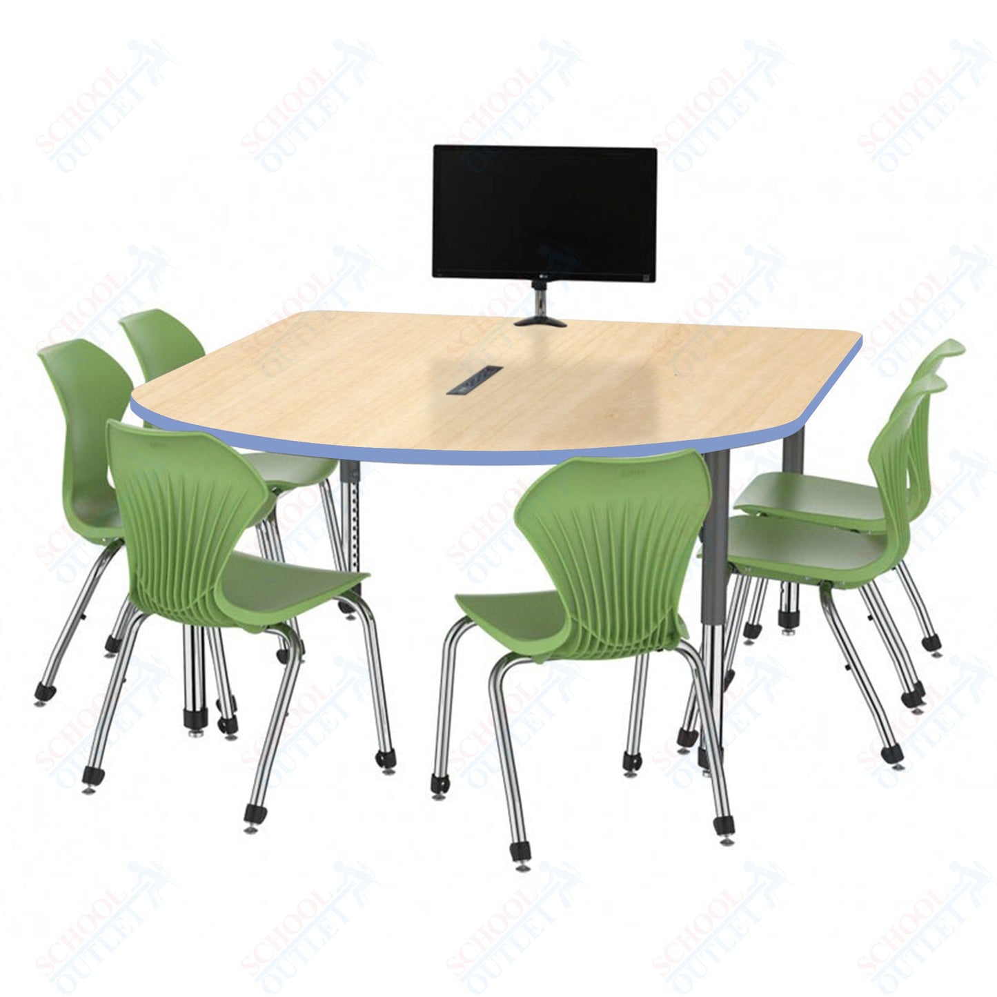 Marco Premier Series Multimedia Table 60" x 72" Adjustable Height 21"-31" w/ Power Module (43-2261-MBP)