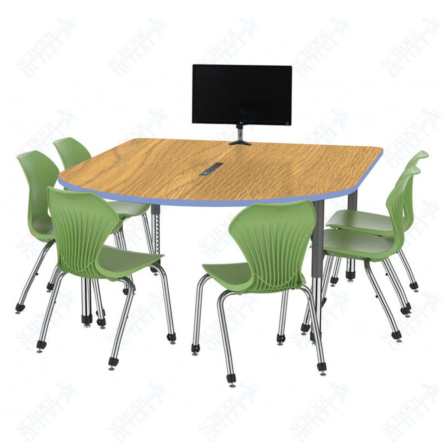 Marco Premier Series Multimedia Table 60" x 72" Adjustable Height 21"-31" w/ Power Module (43-2261-MBP)