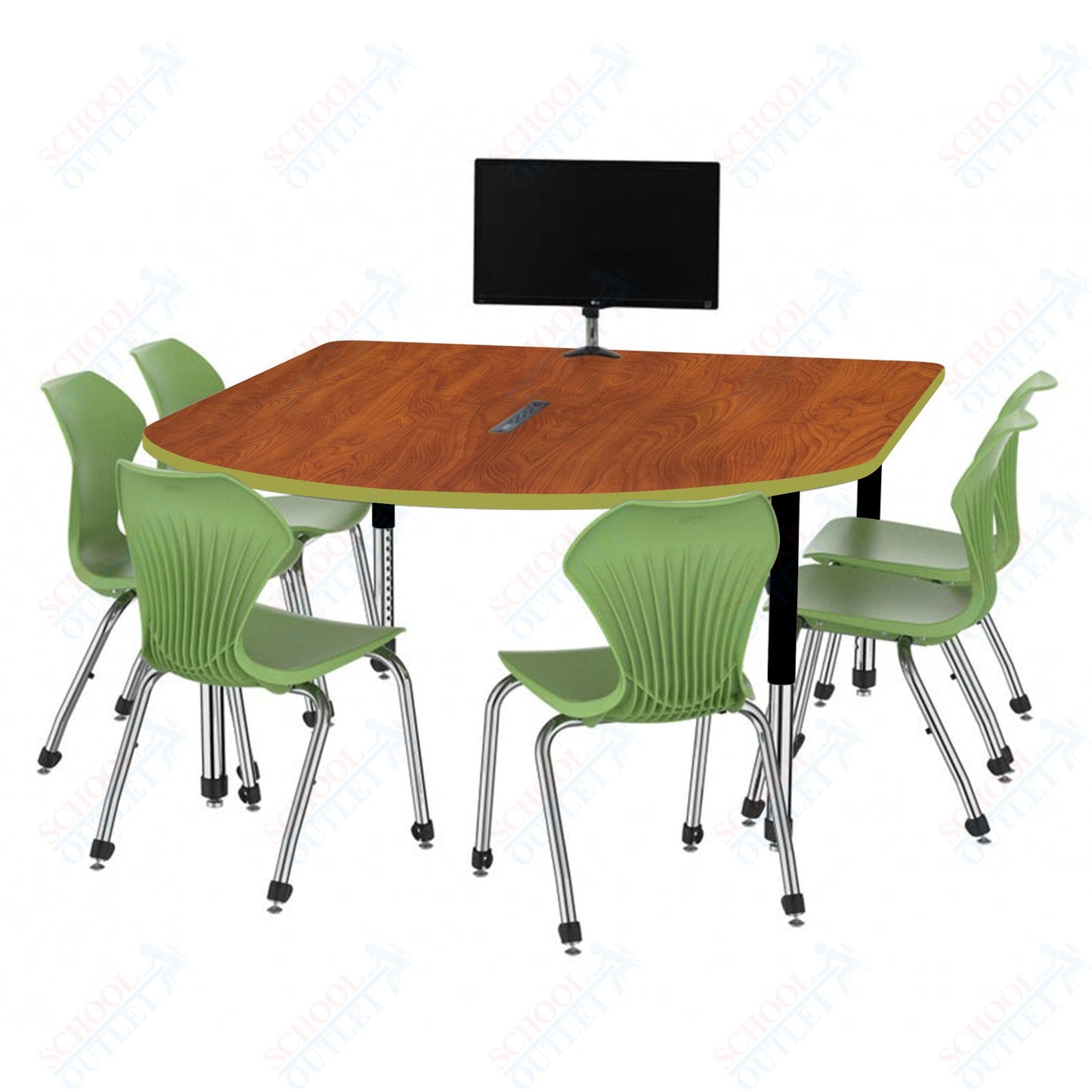 Marco Premier Series Multimedia Table 60" x 72" Adjustable Height 21"-31" w/ Power Module (43-2261-MBP)