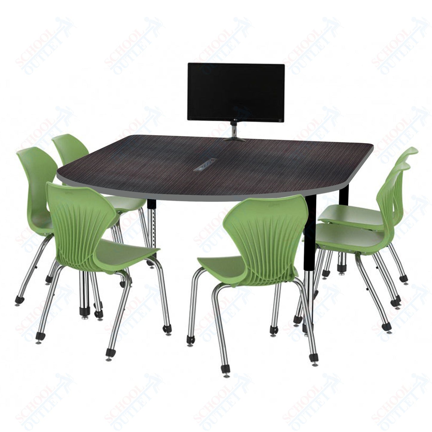 Marco Premier Series Multimedia Table 60" x 72" Adjustable Height 21"-31" w/ Power Module (43-2261-MBP)