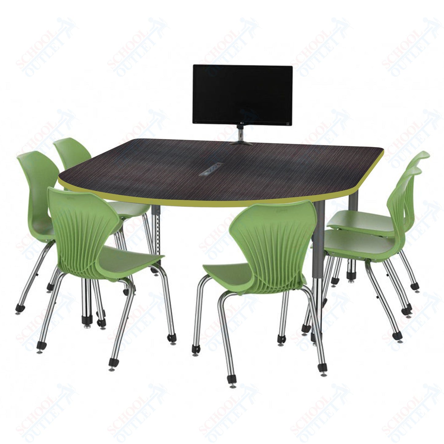 Marco Premier Series Multimedia Table 60" x 72" Adjustable Height 21"-31" w/ Power Module (43-2261-MBP)