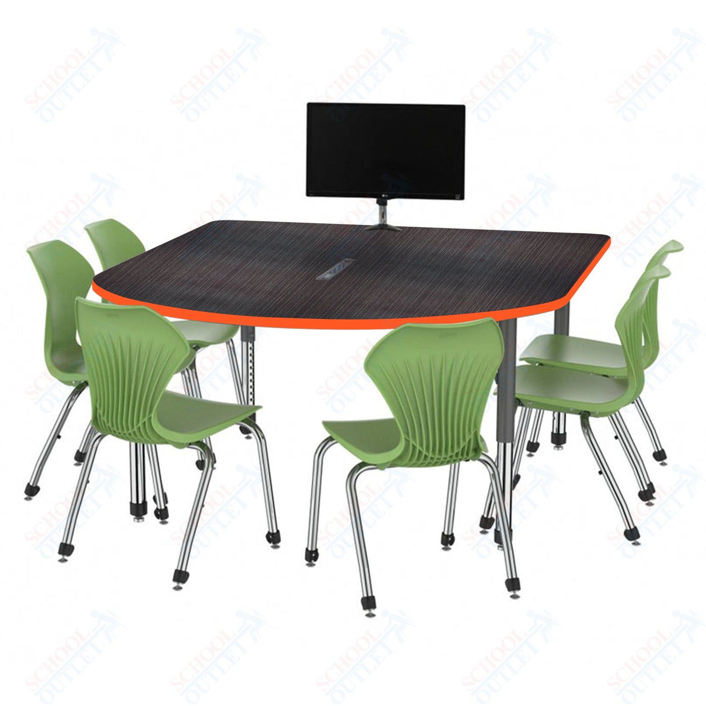 Marco Premier Series Multimedia Table 60" x 72" Adjustable Height 21"-31" w/ Power Module (43-2261-MBP)