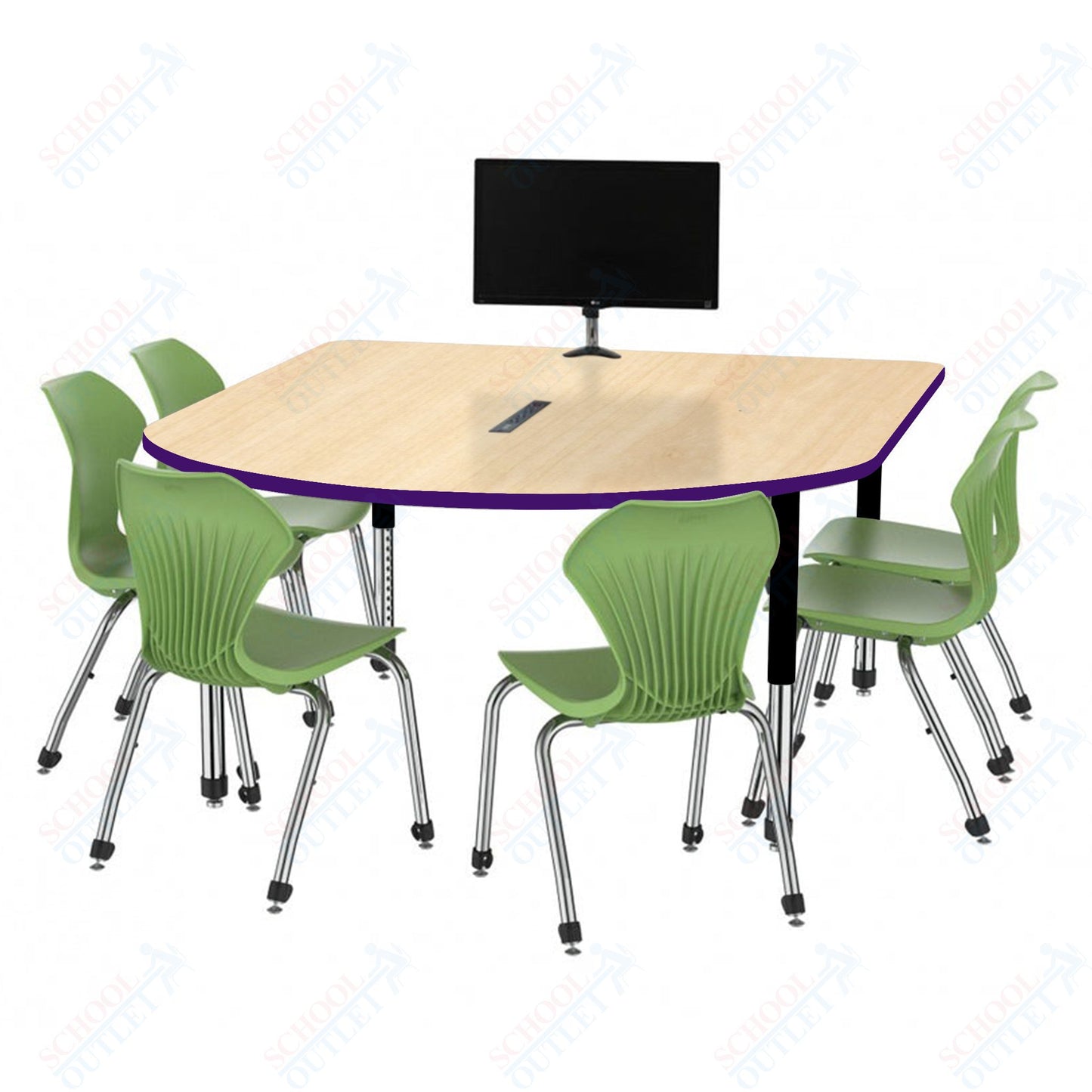 Marco Premier Series Multimedia Table 60" x 72" Adjustable Height 21"-31" w/ Power Module (43-2261-MBP)