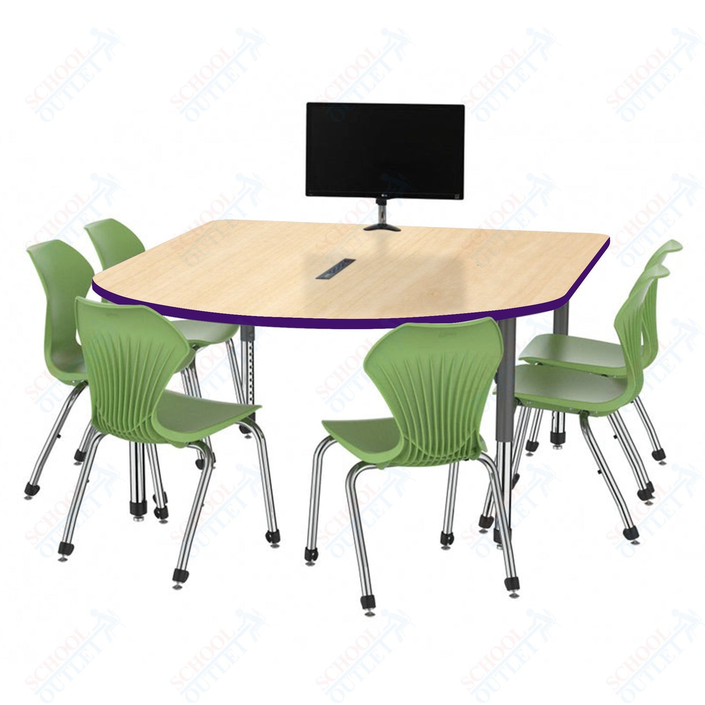 Marco Premier Series Multimedia Table 60" x 72" Adjustable Height 21"-31" w/ Power Module (43-2261-MBP)