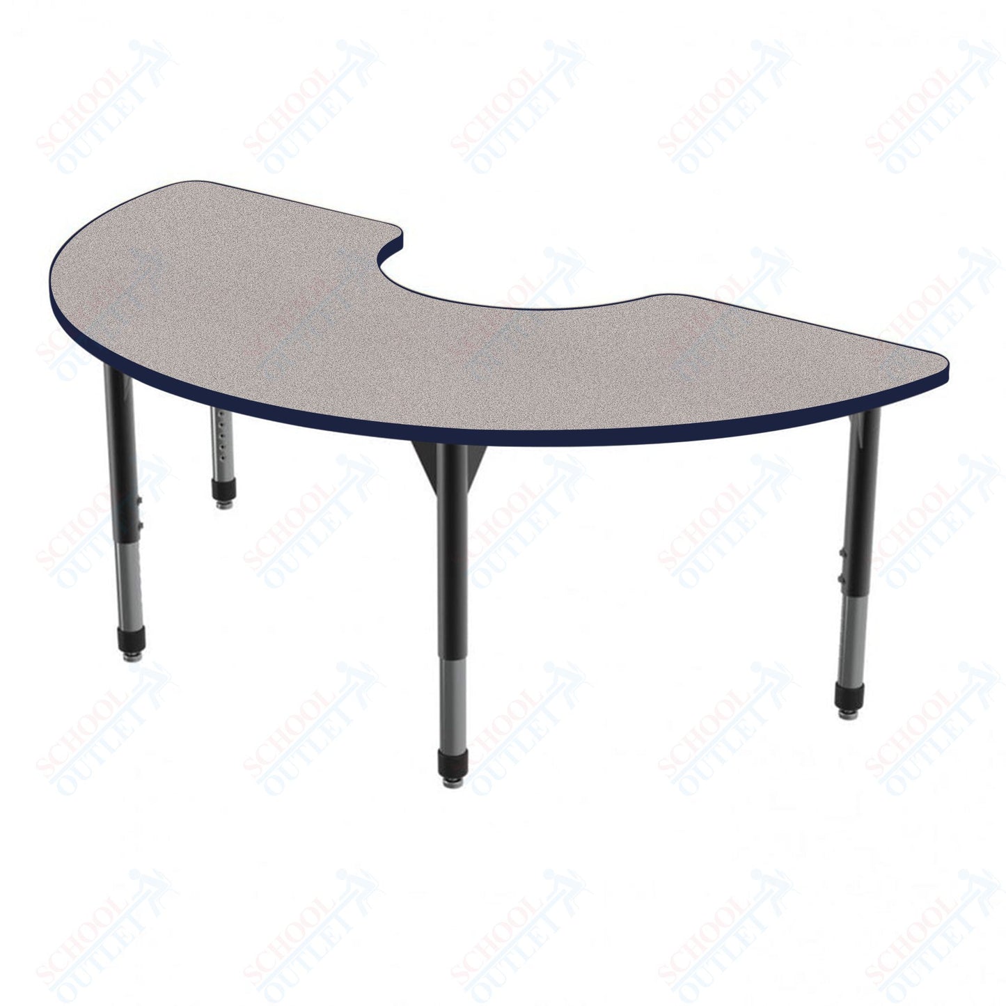 Marco Premier Series Half Moon Activity Table 36" x 72" Adjustable Height 21"-31" (43-2279-MB)