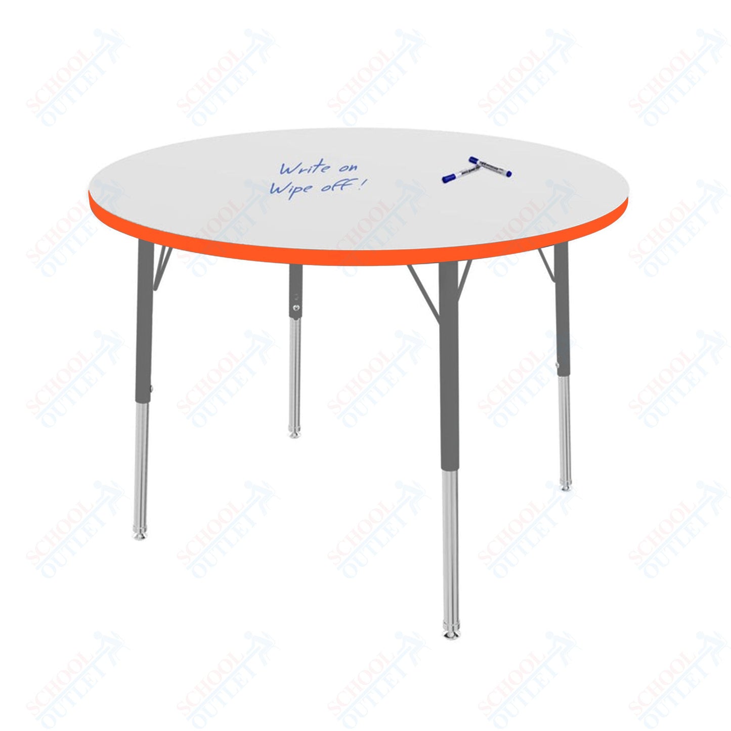 Marco MG2200 Series 36" Round Activity Table w/ Dry Erase Top Adj Height 21"-30" (MG2244-DB)