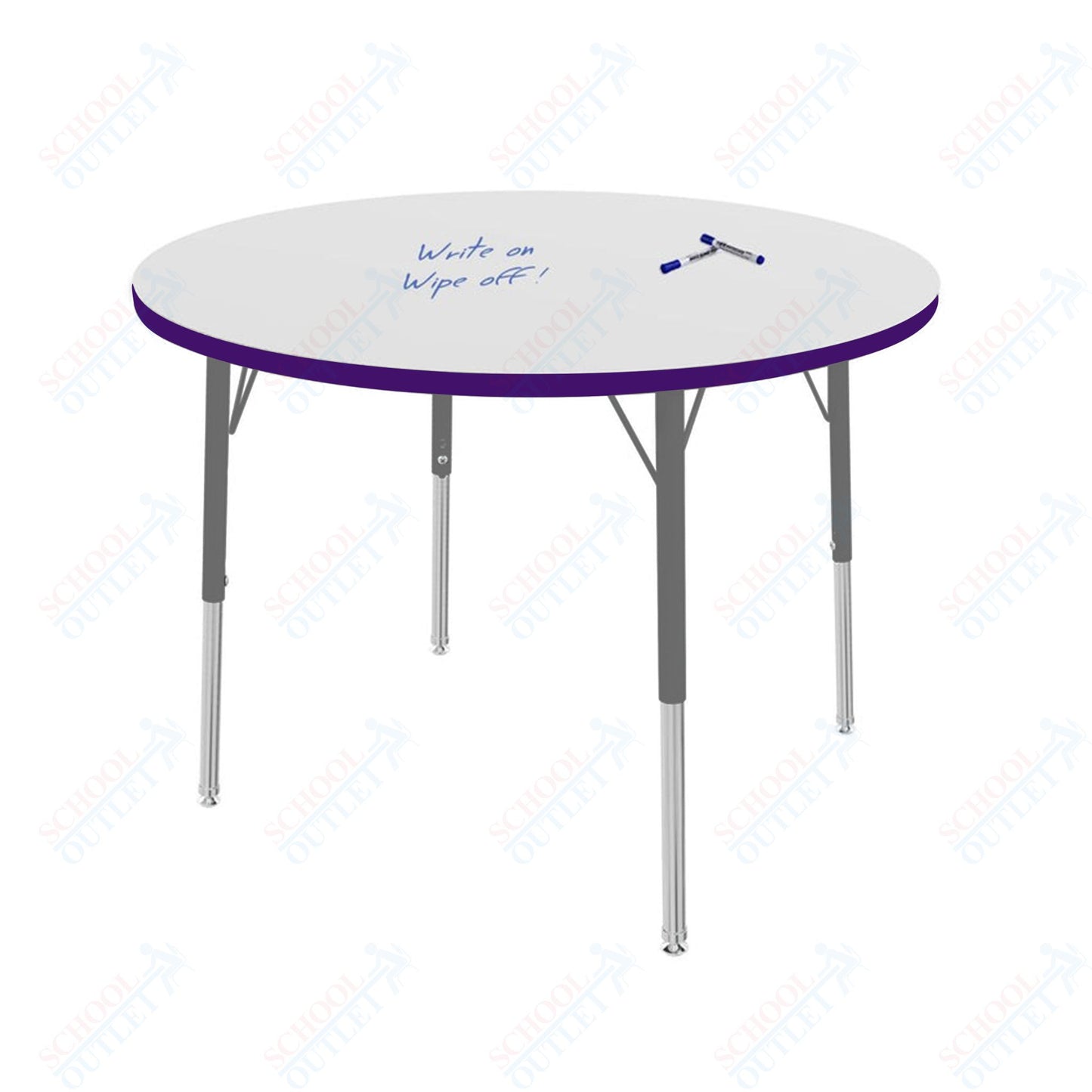 Marco MG2200 Series 36" Round Activity Table w/ Dry Erase Top Adj Height 21"-30" (MG2244-DB)