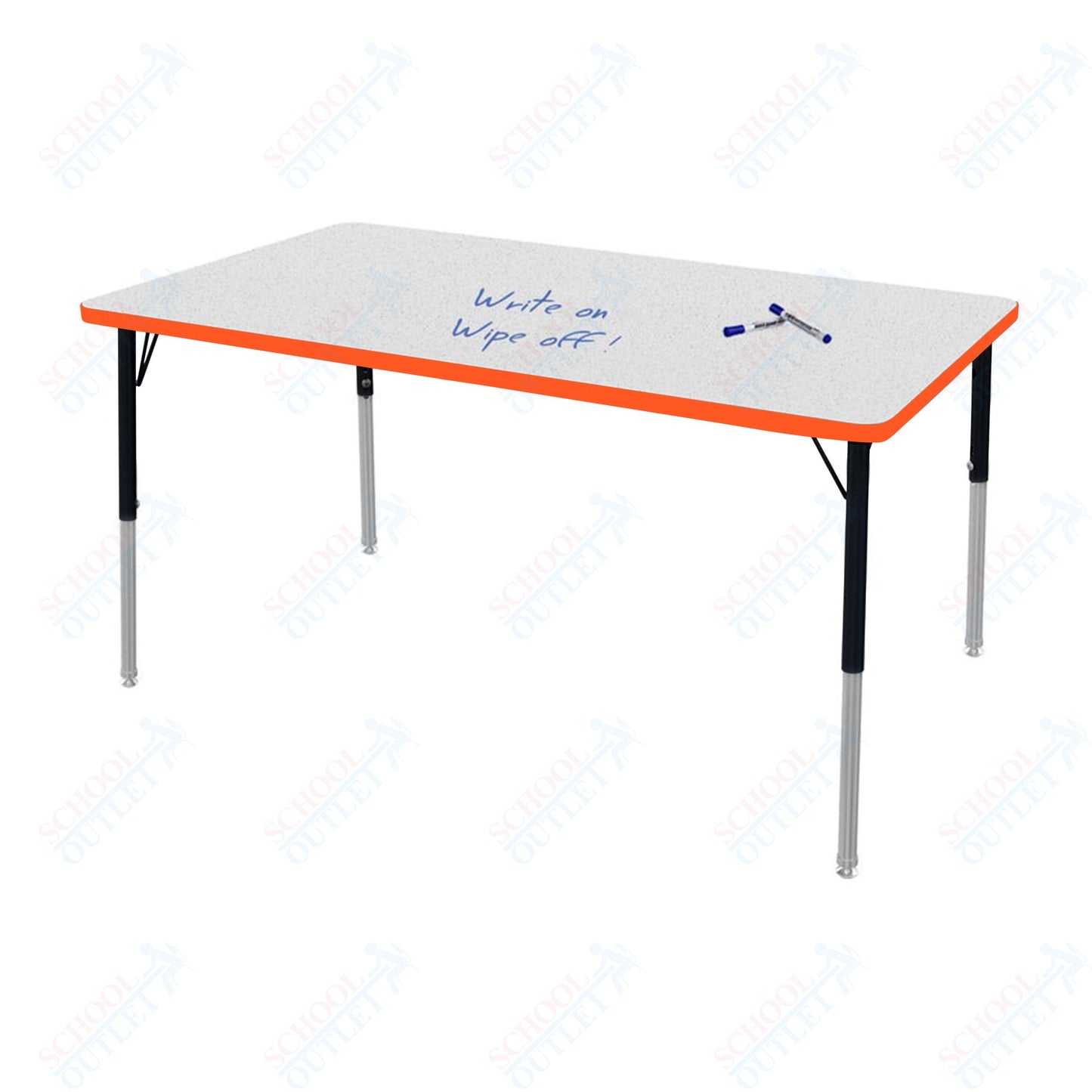 Marco MG2200 Series Rectangle Activity Table w/ Dry Erase Top 42" x 60" Adj Height 21"-30" (MG2250-DB)