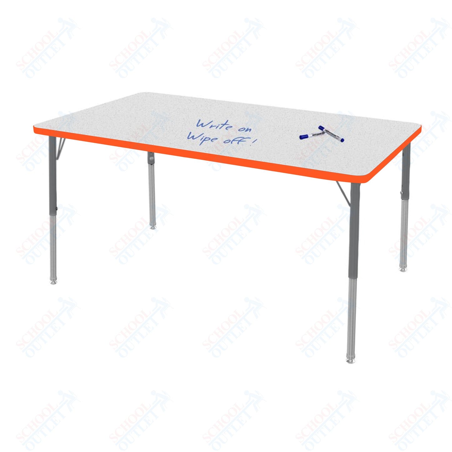 Marco MG2200 Series Rectangle Activity Table w/ Dry Erase Top 42" x 60" Adj Height 21"-30" (MG2250-DB)