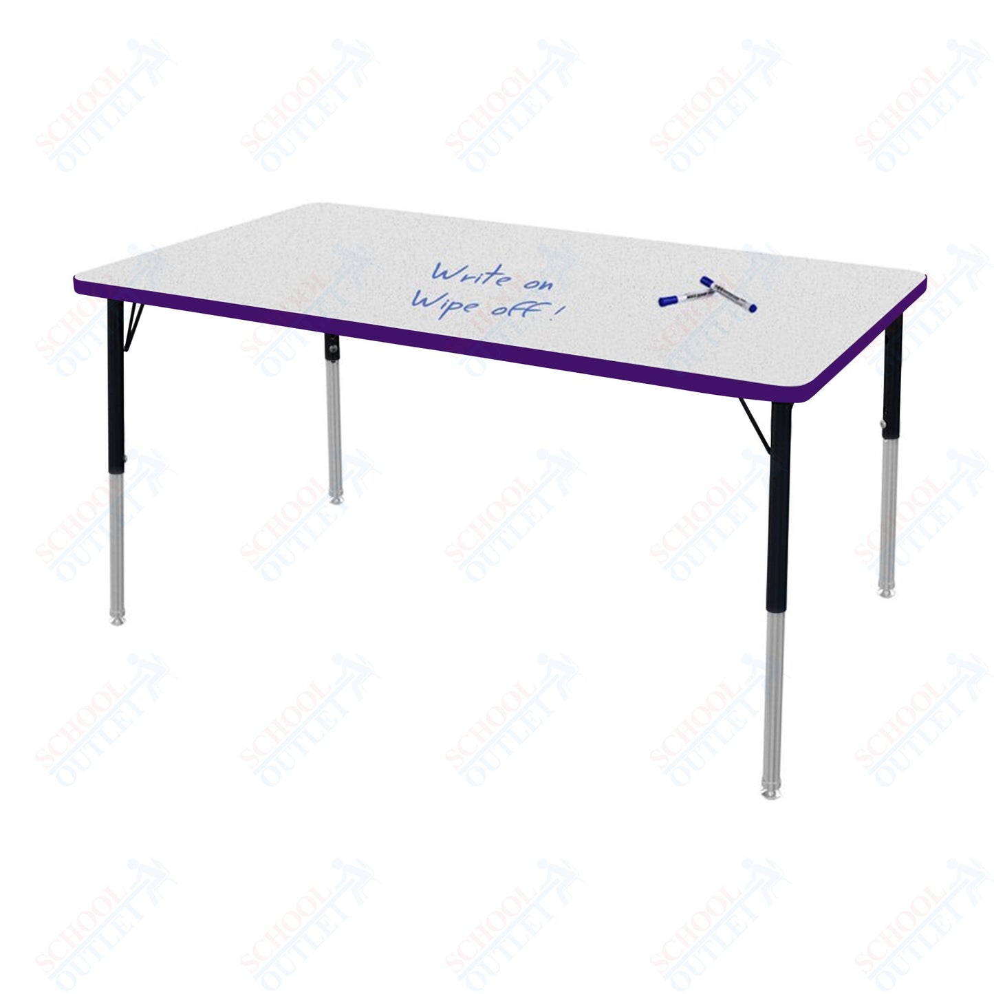 Marco MG2200 Series Rectangle Activity Table w/ Dry Erase Top 42" x 60" Adj Height 21"-30" (MG2250-DB)