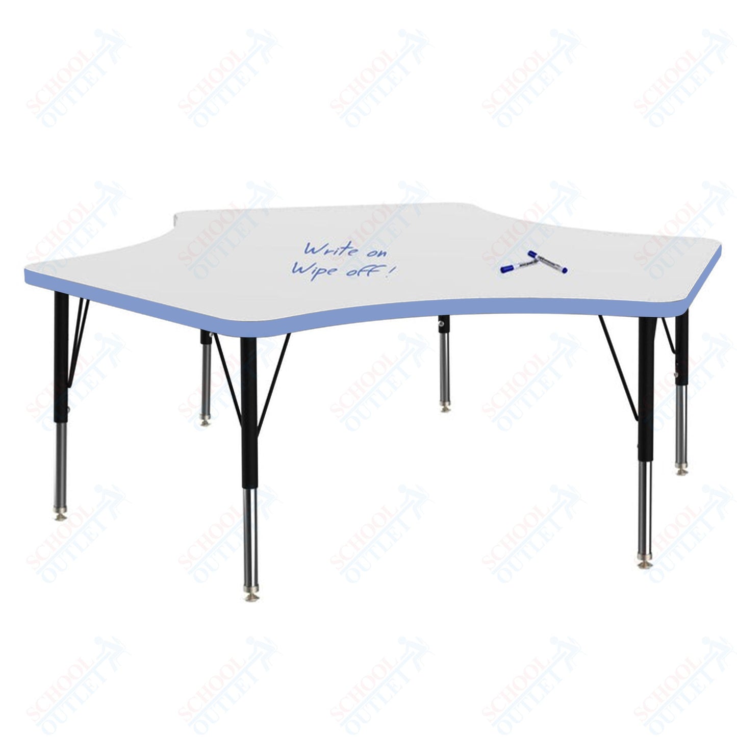 Marco MG2200 Series Delta Preschool Table w/ Dry Erase Top 60" x 60" Adj Height 16"-24" (MG2251-DA)