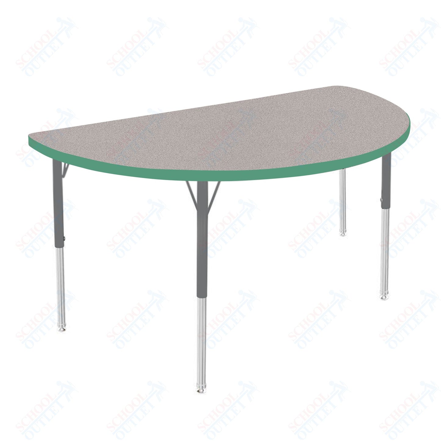 Marco MG2200 Series 48" Half Round Preschool Table Adjustable Height 16"-24" (MG2277-MA)