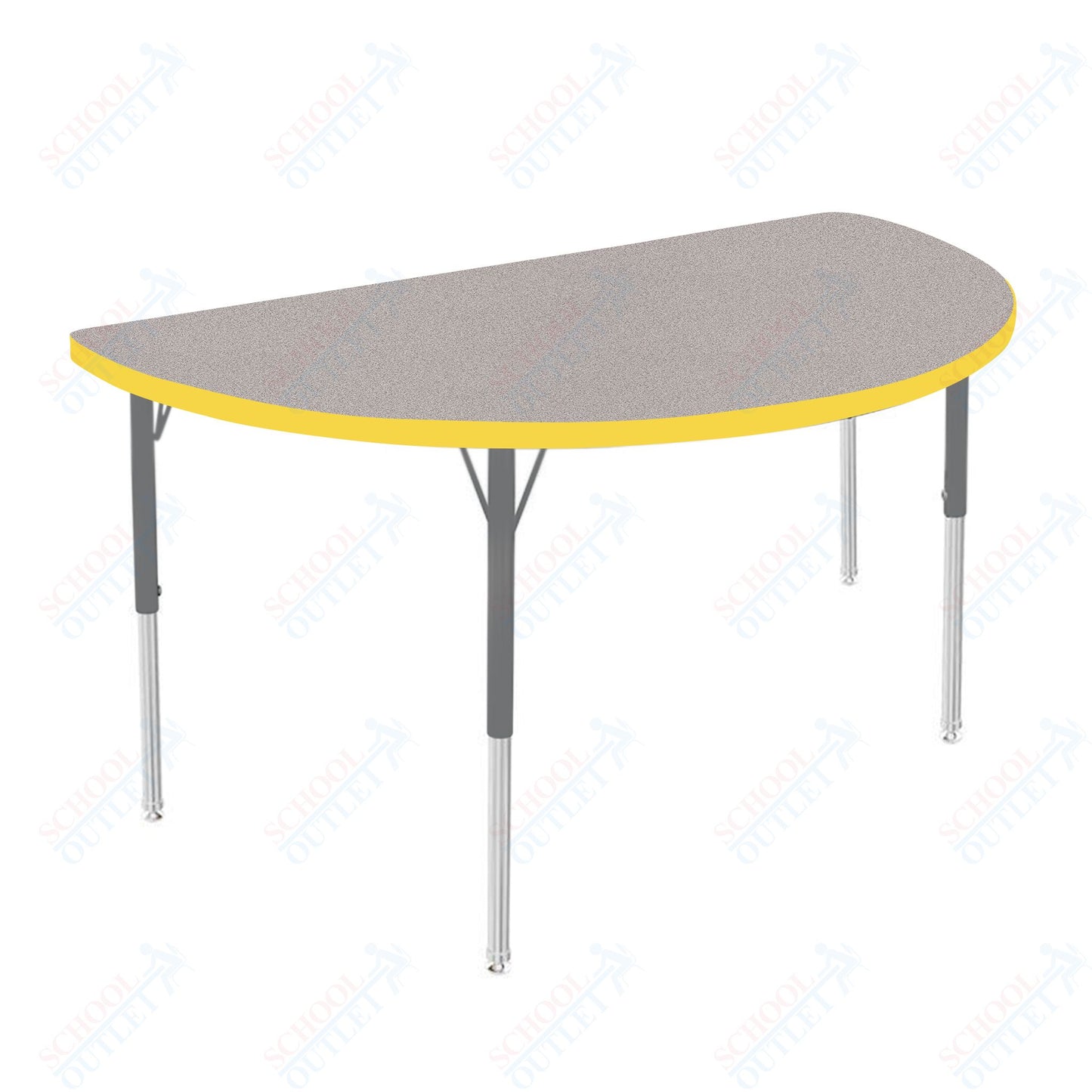 Marco MG2200 Series 48" Half Round Preschool Table Adjustable Height 16"-24" (MG2277-MA)