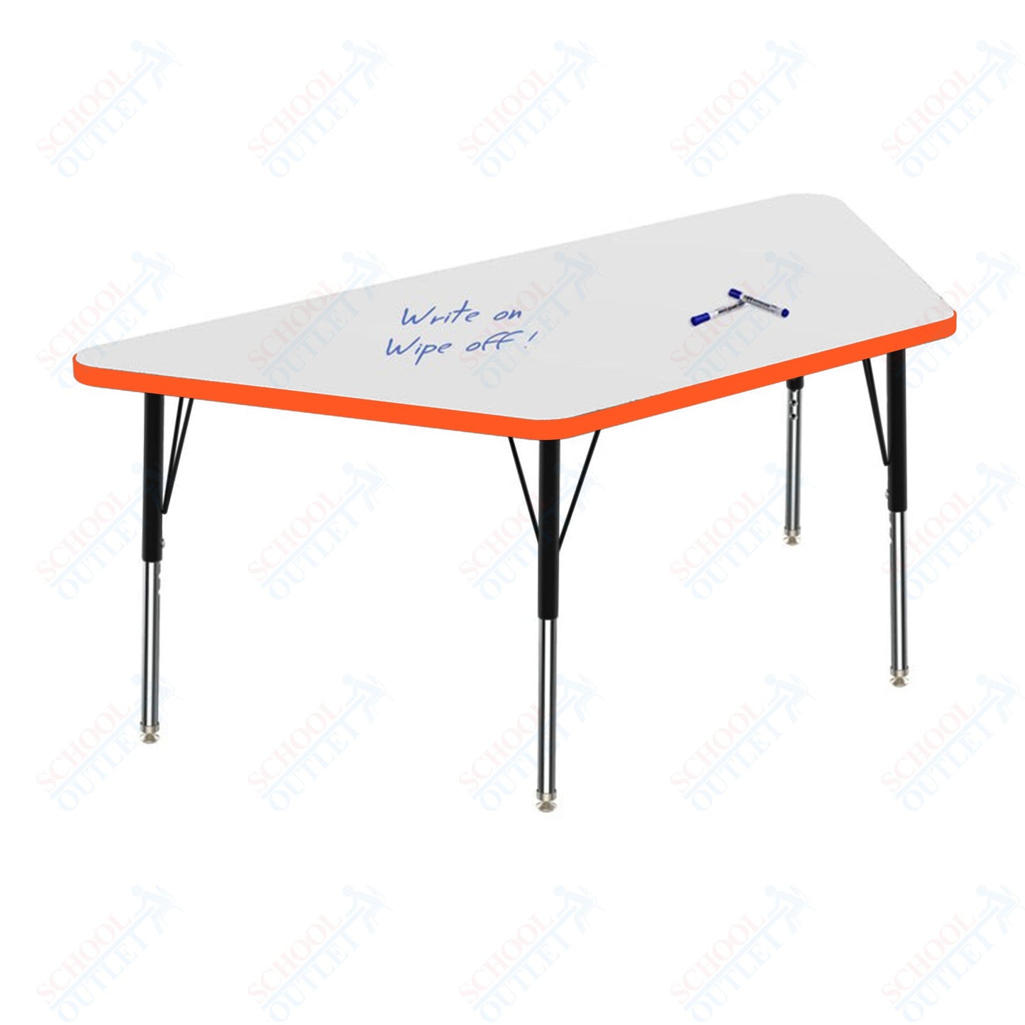 Marco MG2200 Series Trapezoid Activity Table w/ Dry Erase Top 30" x 60" Adj Height 21"-30" (MG2287-DB)