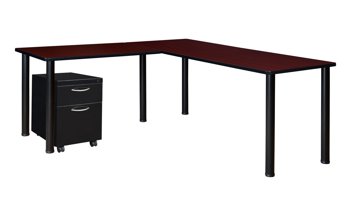Regency Kee Corner L Shaped Desk with Pedestal Drawer (66"W x 66"D)