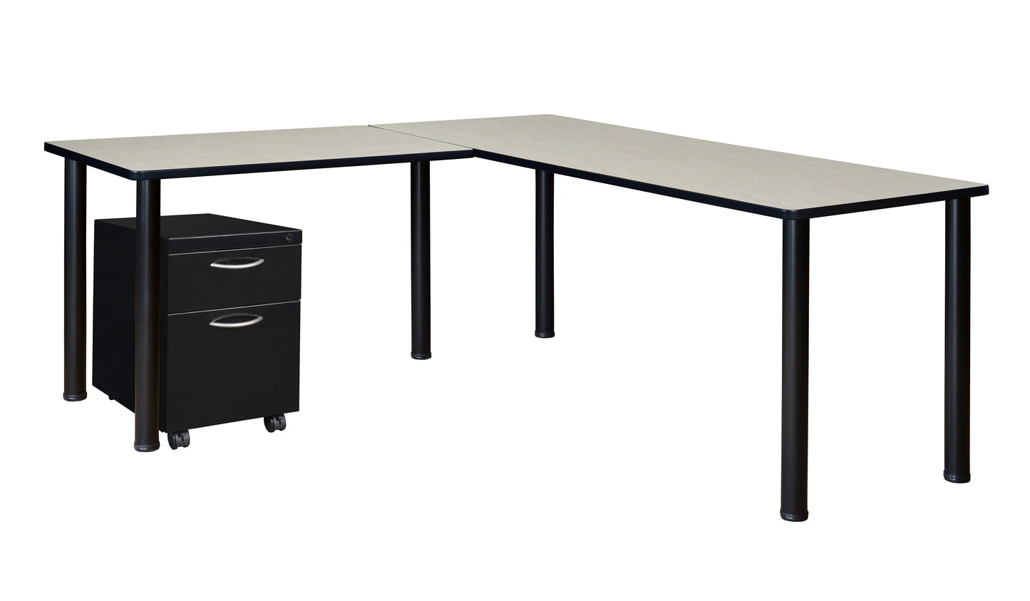 Regency Kee Corner L Shaped Desk with Pedestal Drawer (60"W x 66"D)