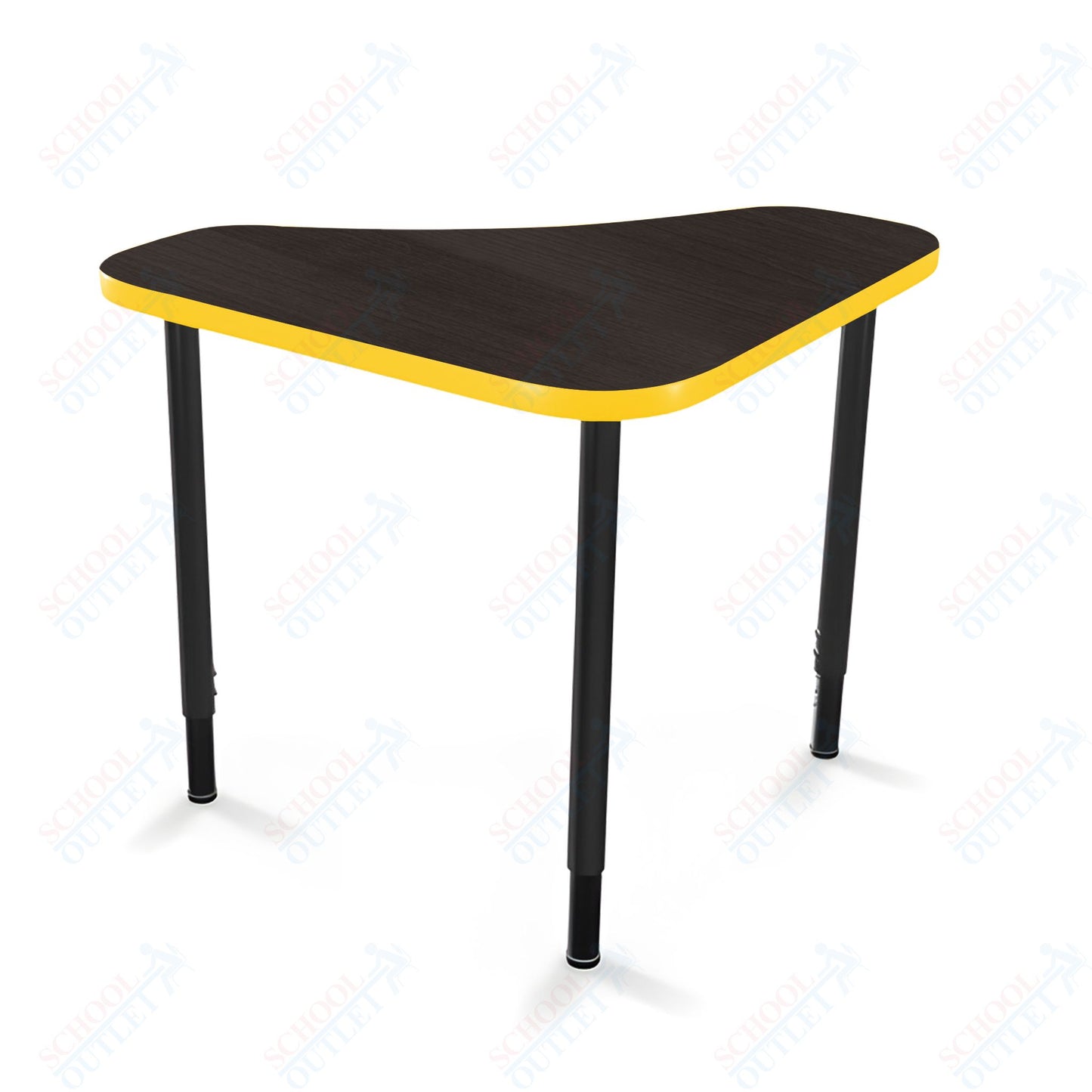 Mooreco Hierarchy Boomerang Snap Standard Desk - Adjustable 22 - 32" H - Black Leg
