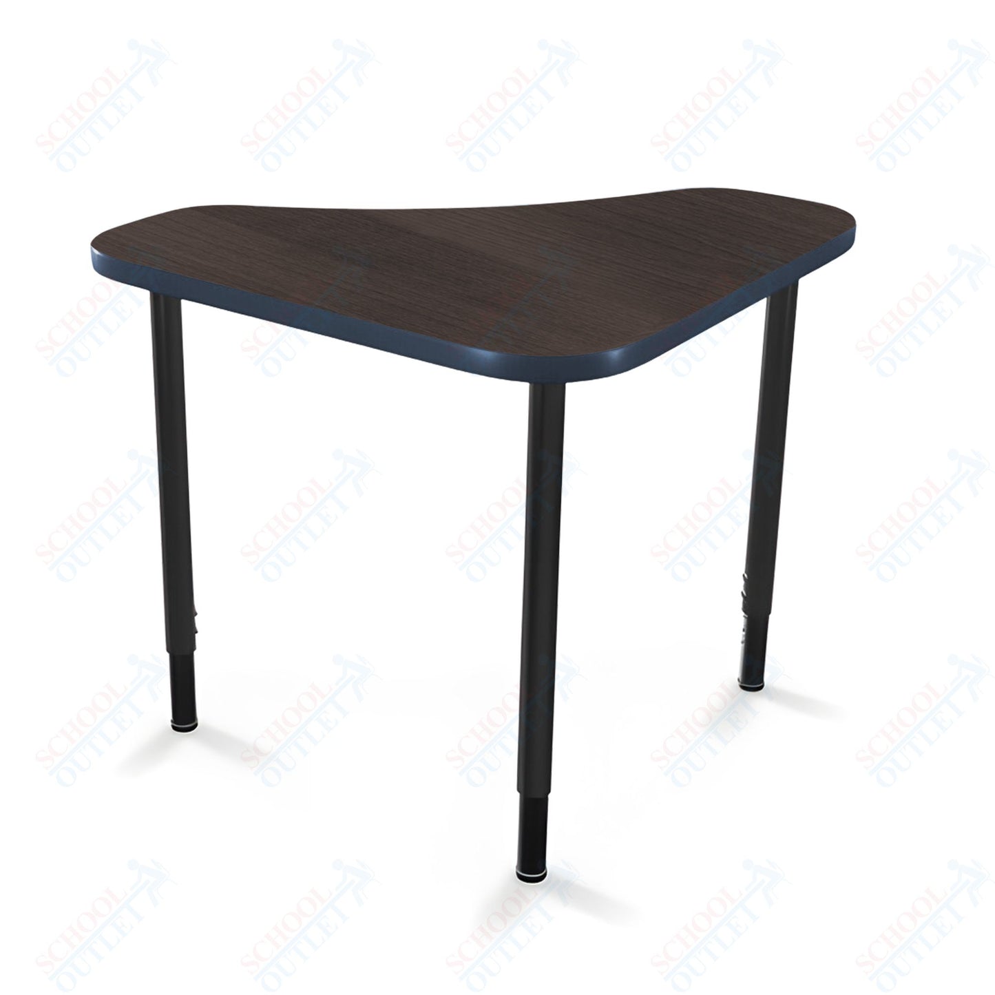 Mooreco Hierarchy Boomerang Snap Standard Desk - Adjustable 22 - 32" H - Black Leg