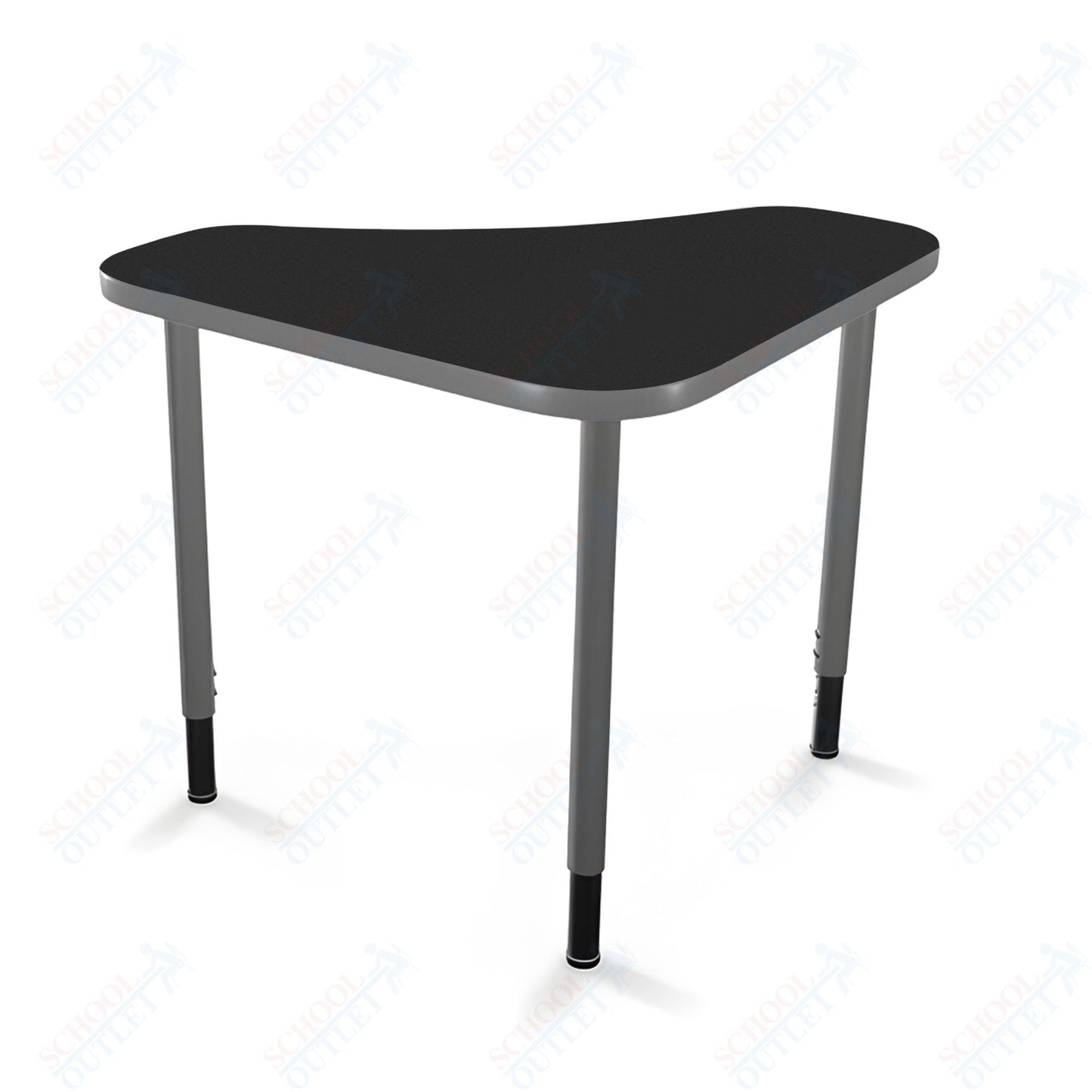 Mooreco Hierarchy Boomerang Snap Standard Desk - Adjustable 22 - 32" H - Platinum Leg