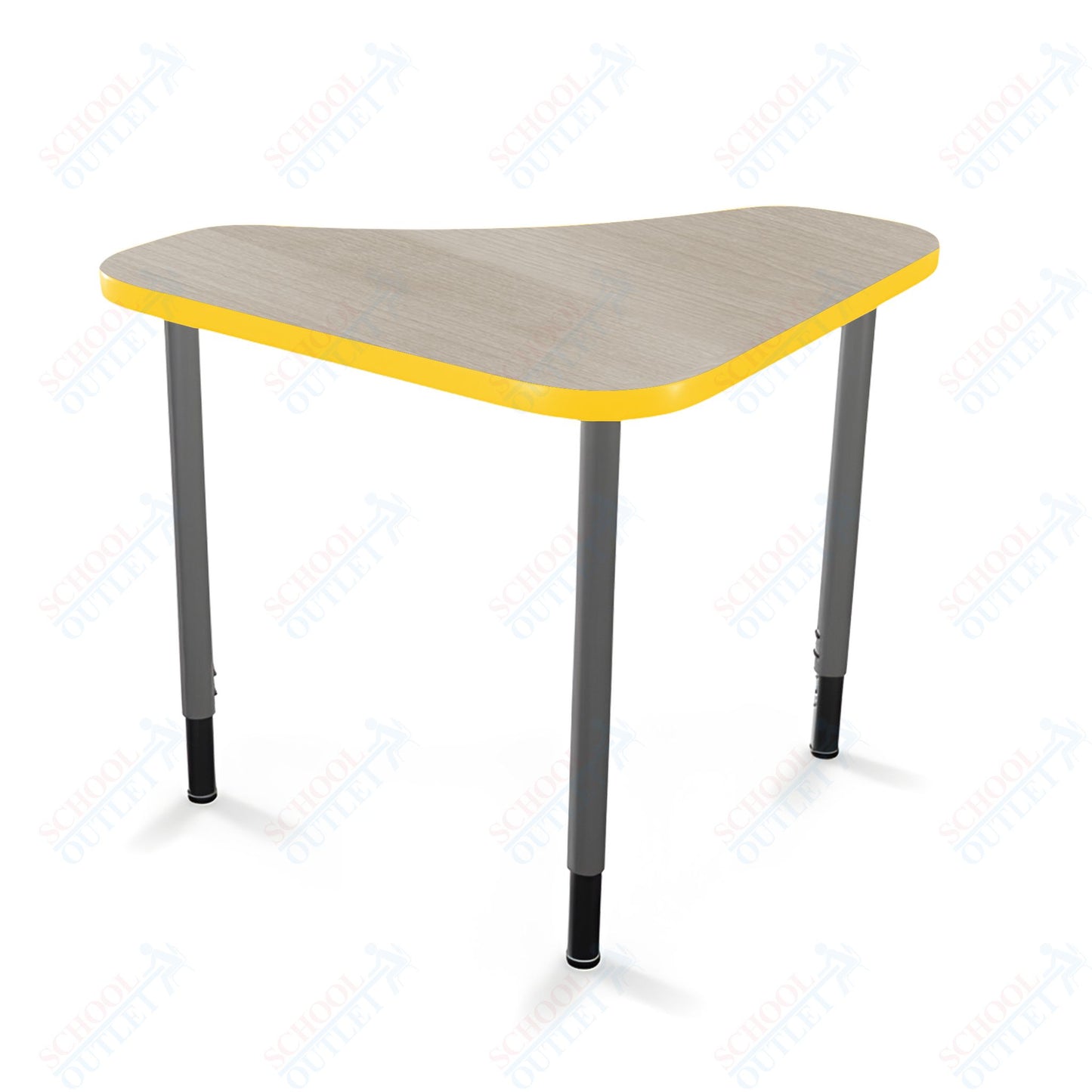 Mooreco Hierarchy Boomerang Snap Standard Desk - Adjustable 22 - 32" H - Platinum Leg
