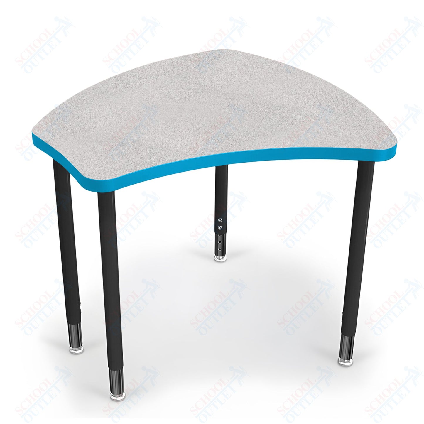 Mooreco Small Hierarchy Shape Standard Desk Adjustable Height 22" - 32" - Black Leg - 11336X