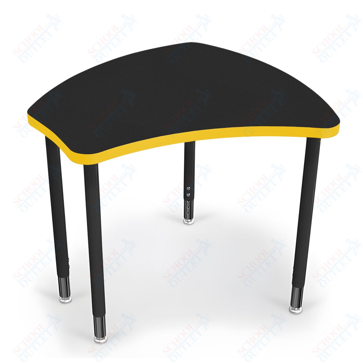 Mooreco Small Hierarchy Shape Standard Desk Adjustable Height 22" - 32" - Black Leg - 11336X