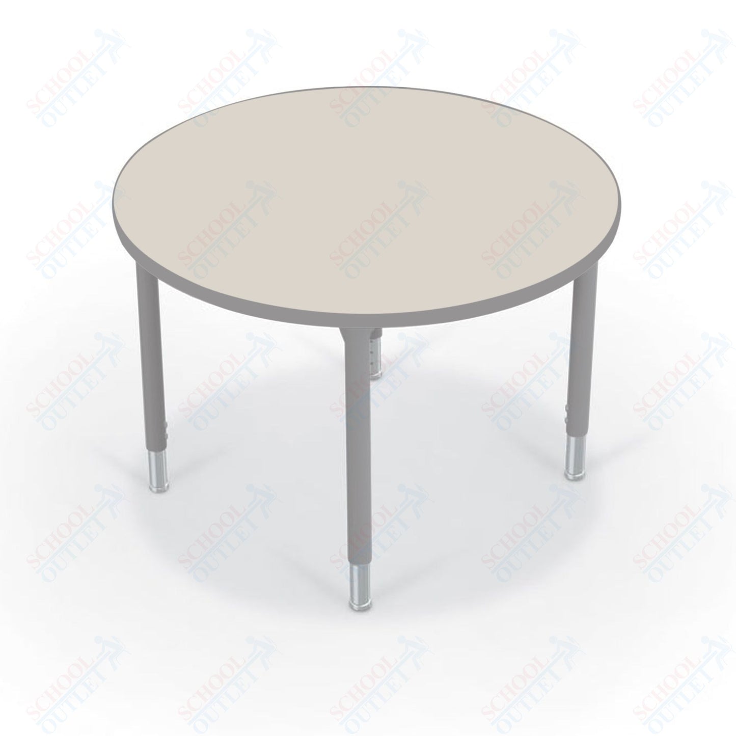 Hierarchy Round School Activity Table (36"Diameter) HPL Top - Height Adjustable Legs by MooreCo