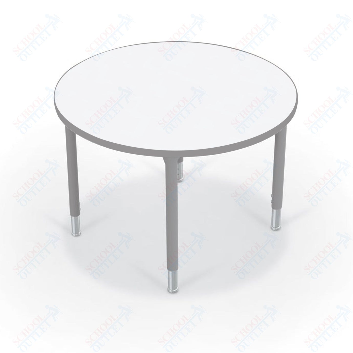 Hierarchy Round School Activity Table (36"Diameter) HPL Top - Height Adjustable Legs by MooreCo