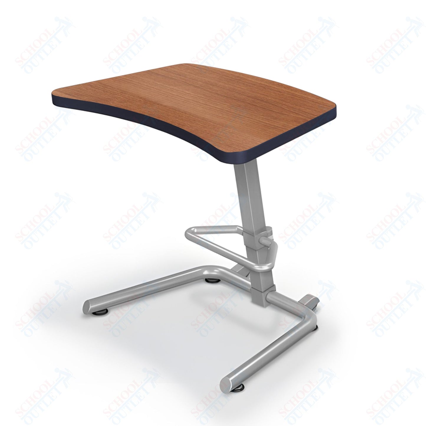 Mooreco Up-Rite Student Desk Curve Top, Adjustable Height, Platinum Frame (Mooreco 90533)