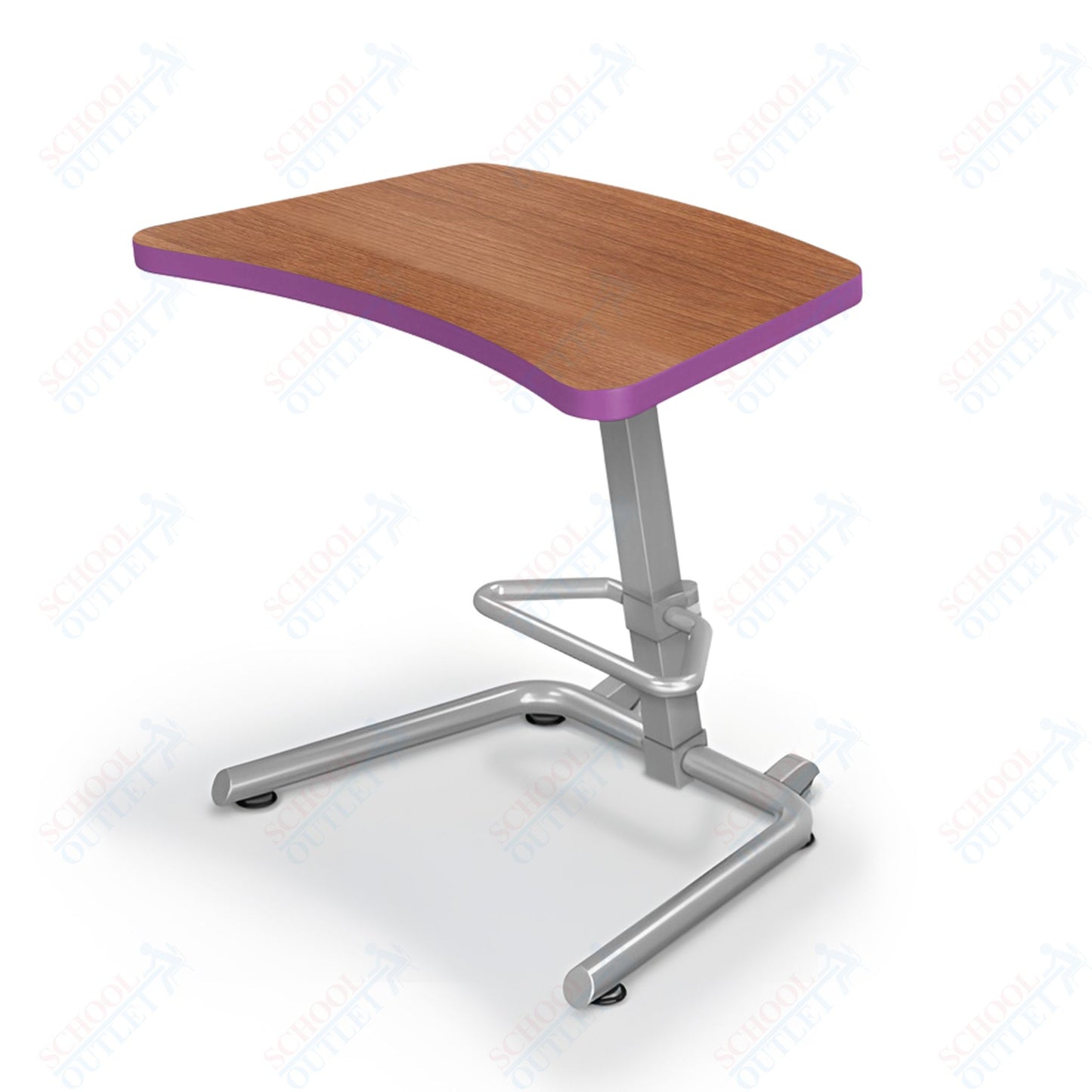 Mooreco Up-Rite Student Desk Curve Top, Adjustable Height, Platinum Frame (Mooreco 90533)