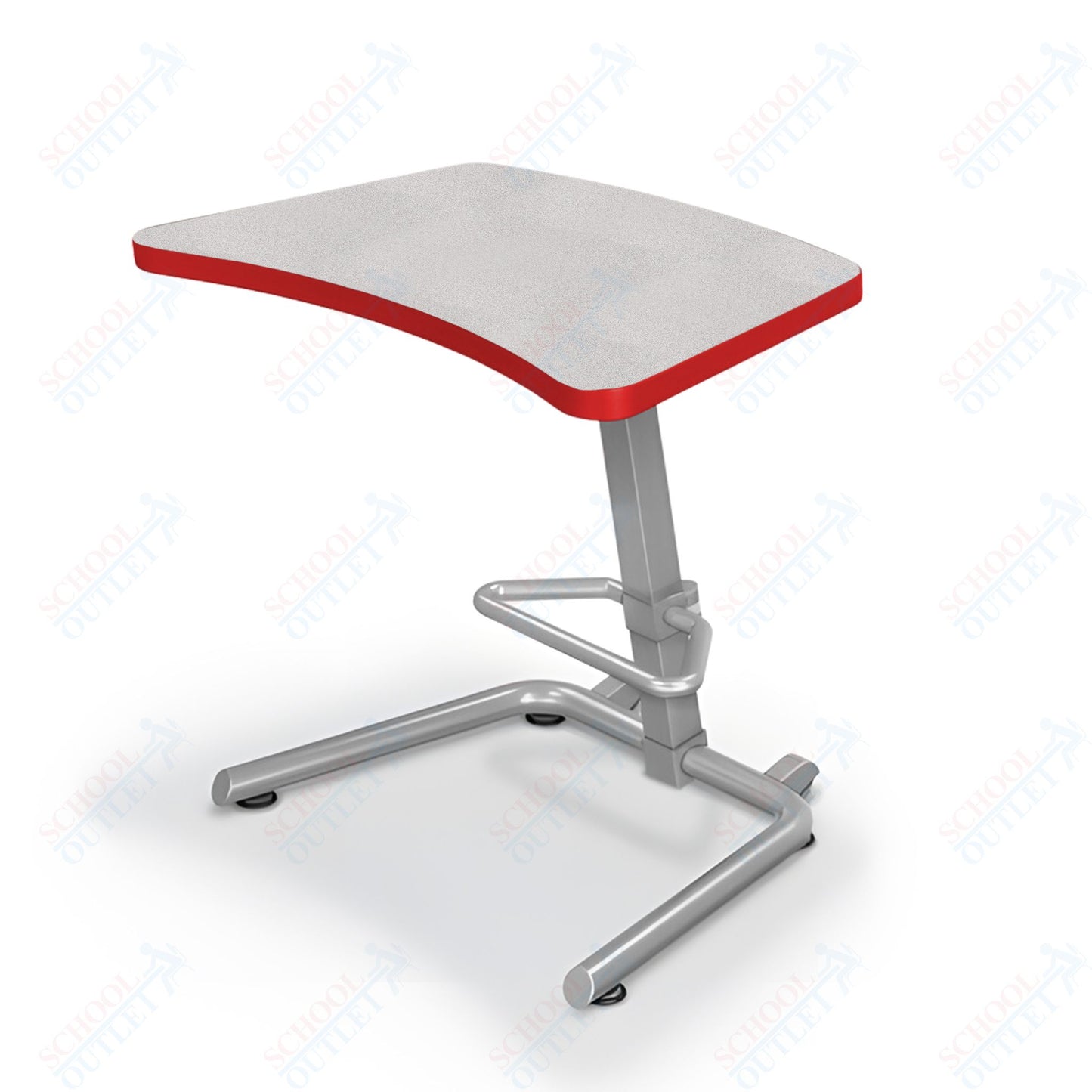 Mooreco Up-Rite Student Desk Curve Top, Adjustable Height, Platinum Frame (Mooreco 90533)