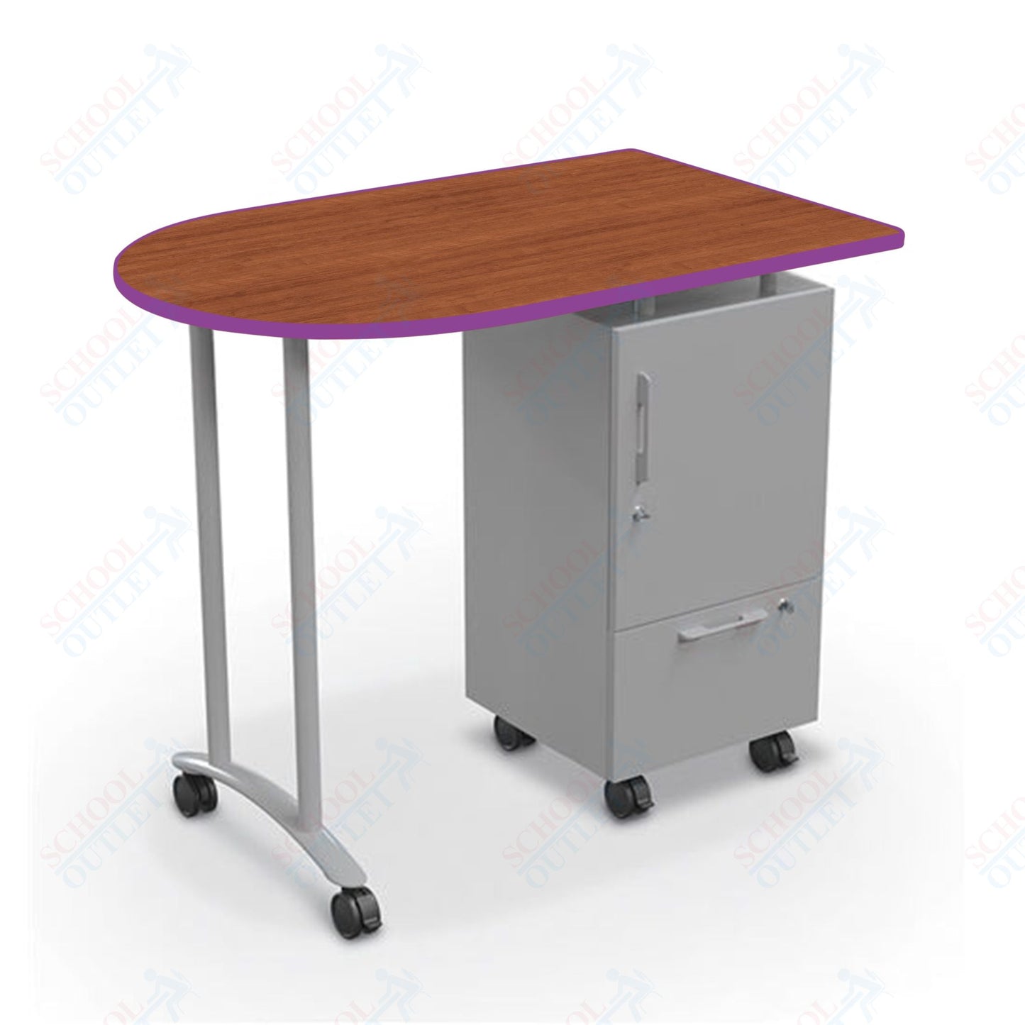 Mooreco Mobile Teacher Workstation II - Platinum Base 40"H X 47.6"W X 30"D (Mooreco 91289)