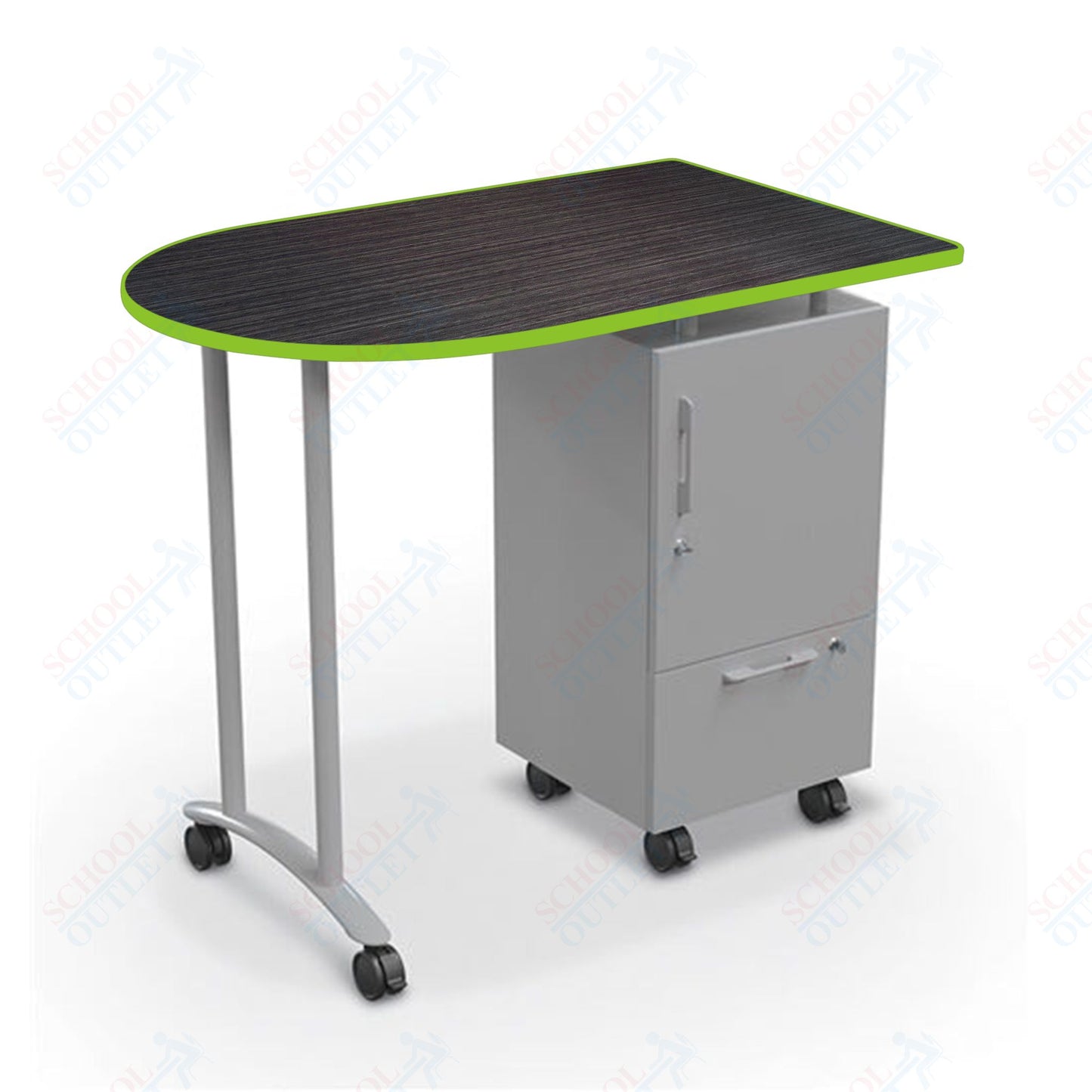 Mooreco Mobile Teacher Workstation II - Platinum Base 40"H X 47.6"W X 30"D (Mooreco 91289)