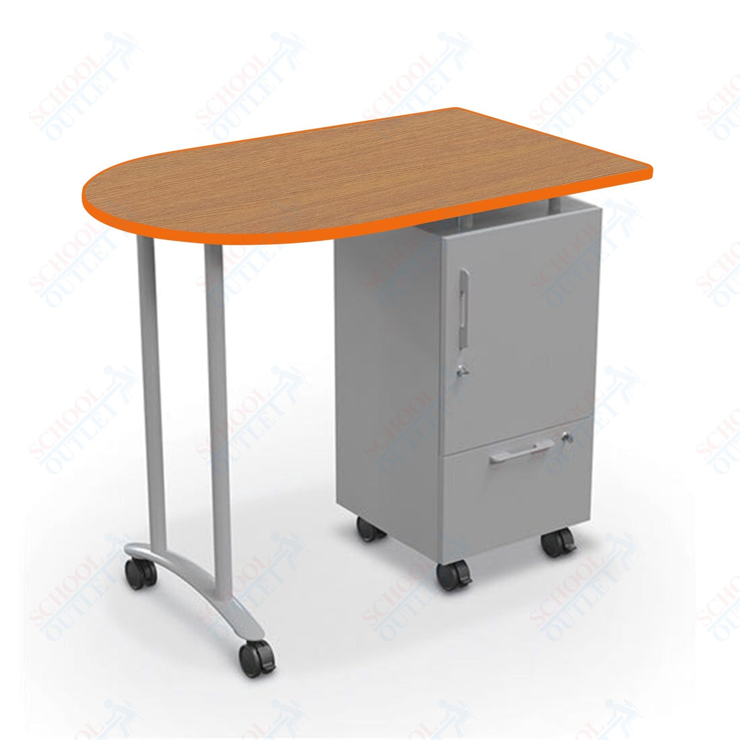 Mooreco Mobile Teacher Workstation II - Platinum Base 40"H X 47.6"W X 30"D (Mooreco 91289)