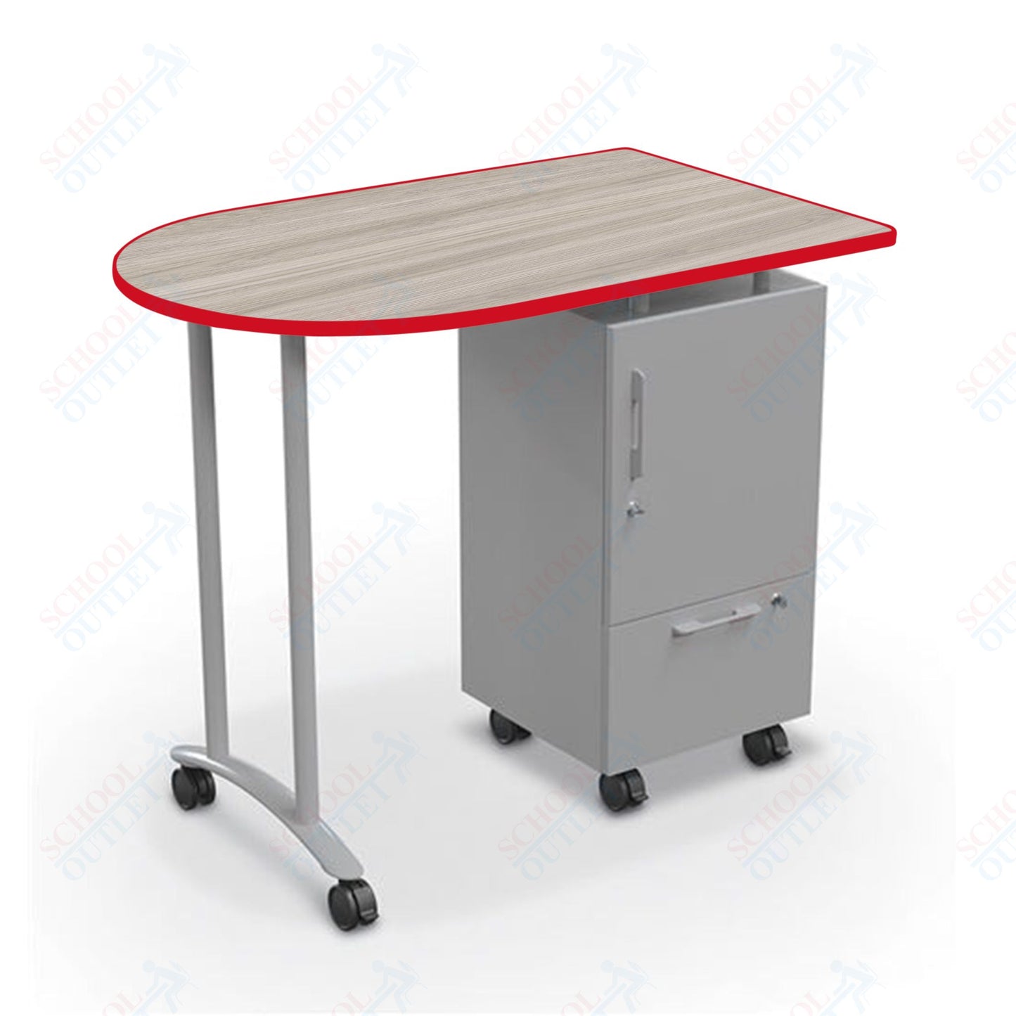 Mooreco Mobile Teacher Workstation II - Platinum Base 40"H X 47.6"W X 30"D (Mooreco 91289)