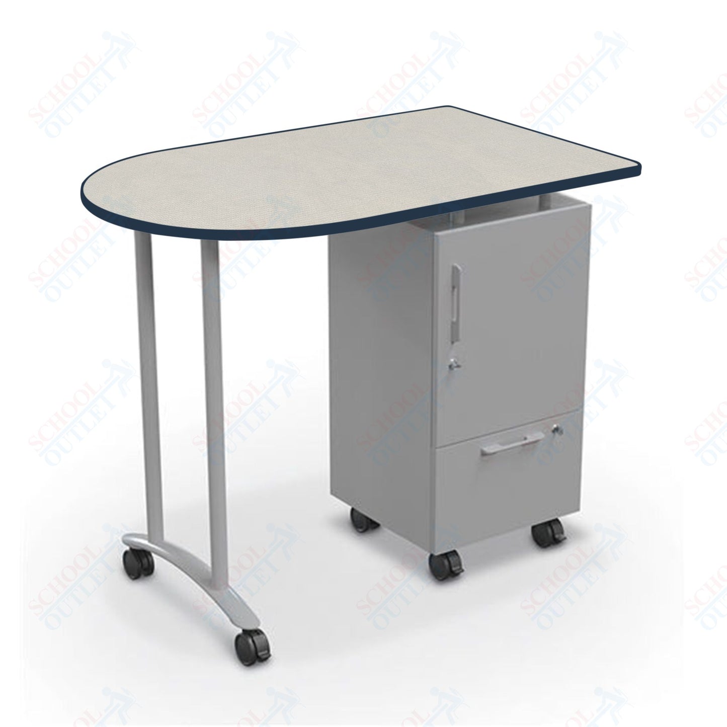 Mooreco Mobile Teacher Workstation II - Platinum Base 40"H X 47.6"W X 30"D (Mooreco 91289)