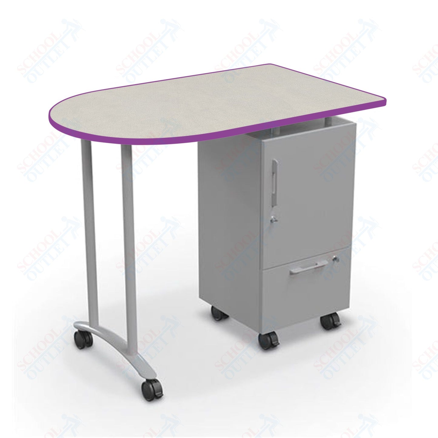 Mooreco Mobile Teacher Workstation II - Platinum Base 40"H X 47.6"W X 30"D (Mooreco 91289)