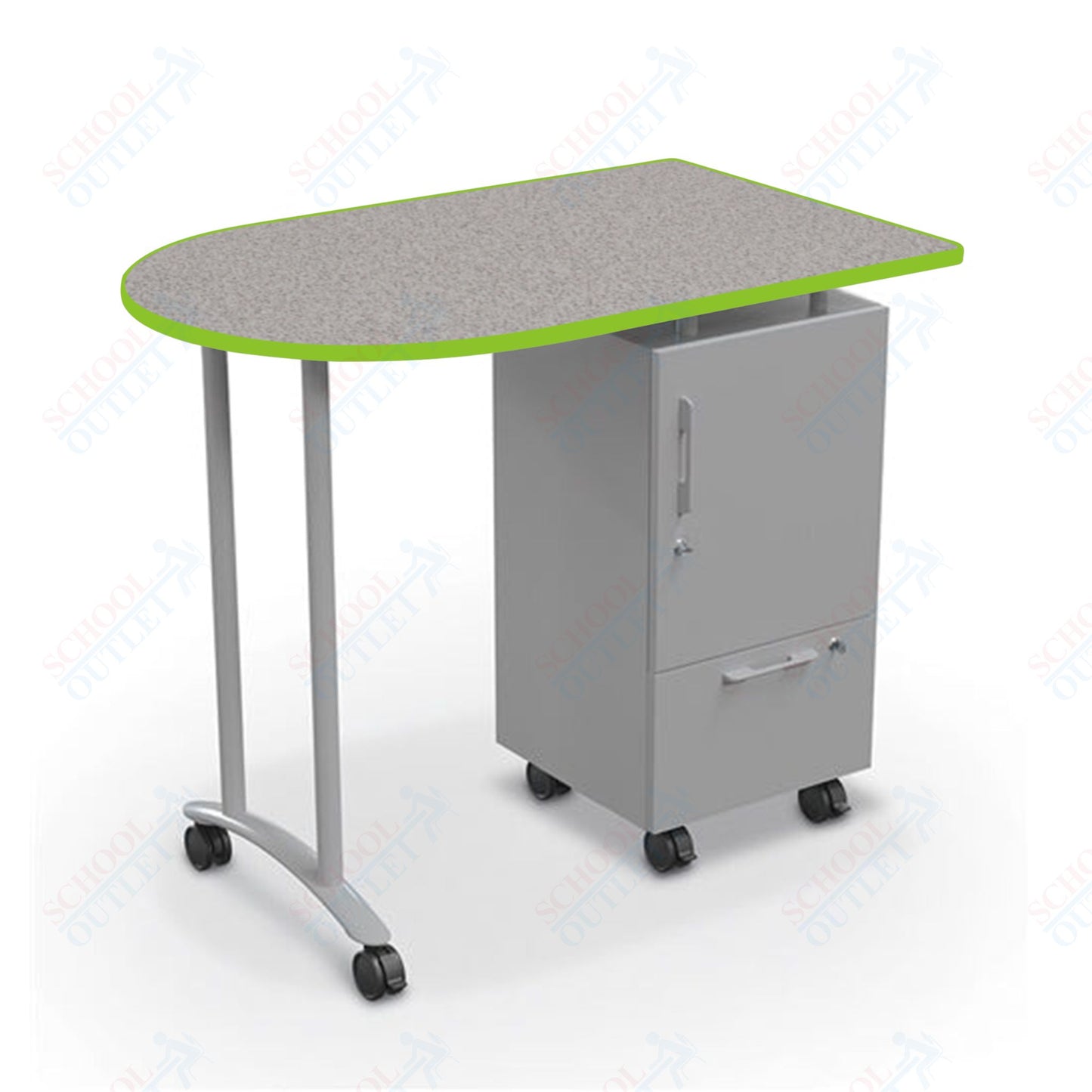 Mooreco Mobile Teacher Workstation II - Platinum Base 40"H X 47.6"W X 30"D (Mooreco 91289)