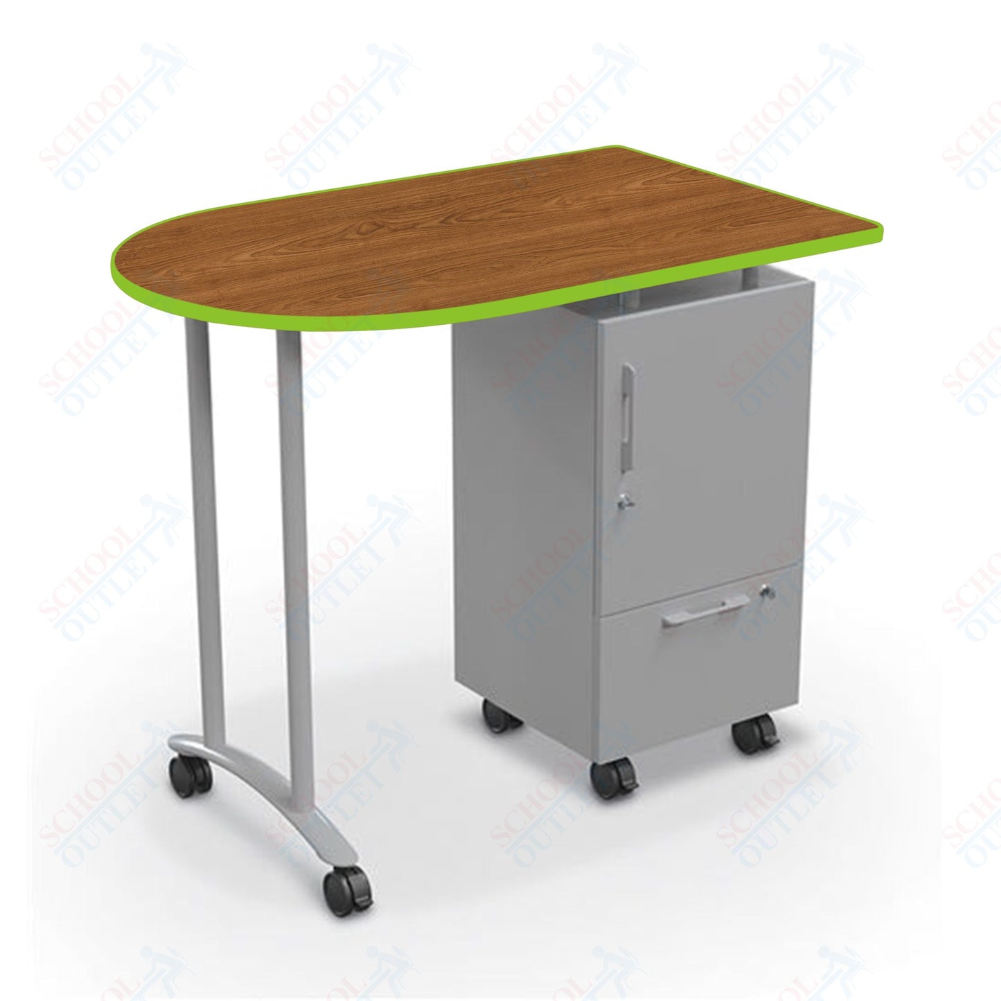 Mooreco Mobile Teacher Workstation II - Platinum Base 40"H X 47.6"W X 30"D (Mooreco 91289)