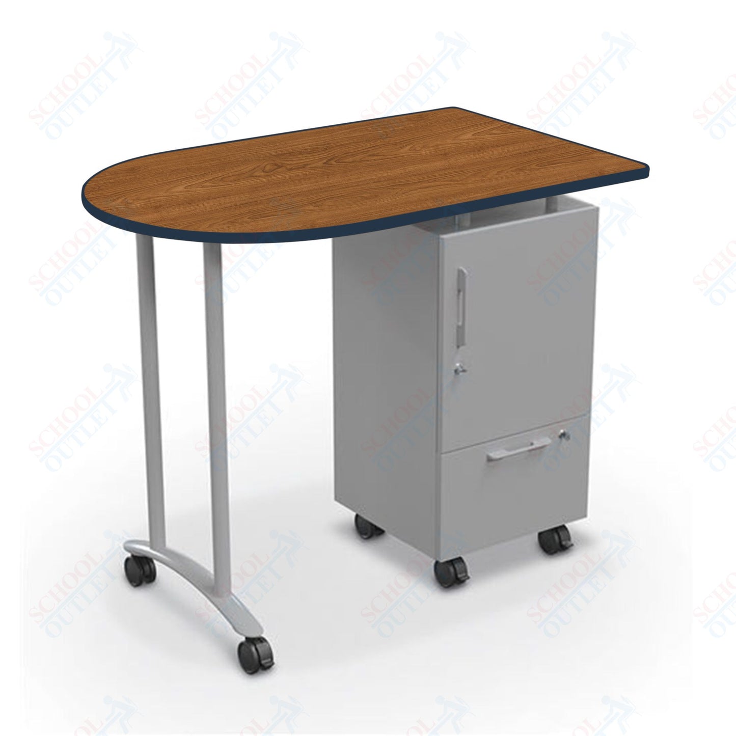 Mooreco Mobile Teacher Workstation II - Platinum Base 40"H X 47.6"W X 30"D (Mooreco 91289)