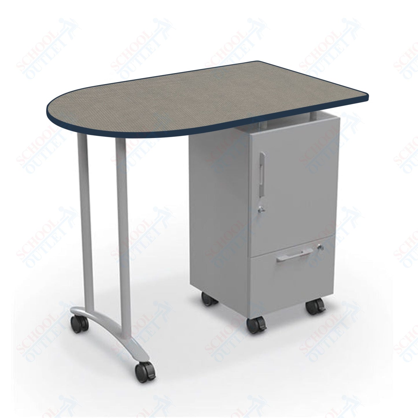 Mooreco Mobile Teacher Workstation II - Platinum Base 40"H X 47.6"W X 30"D (Mooreco 91289)