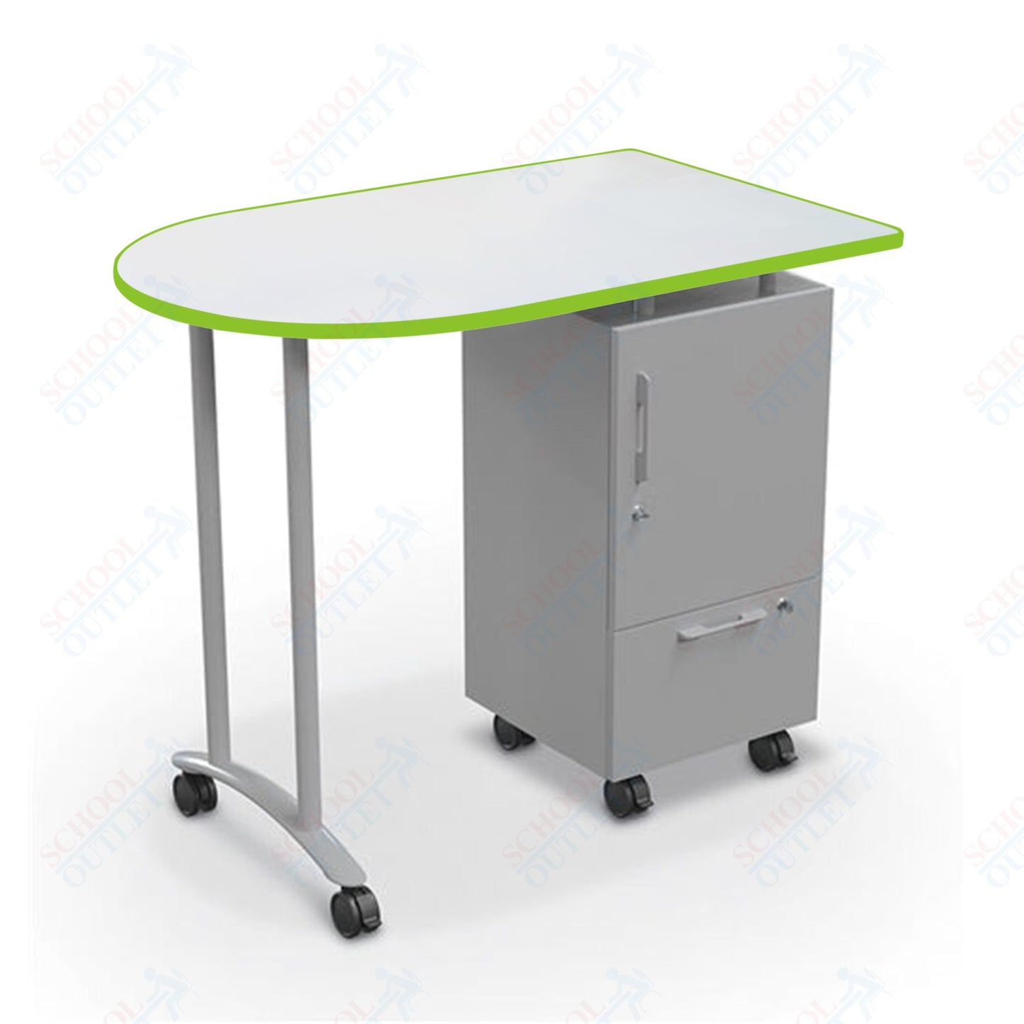 Mooreco Mobile Teacher Workstation II - Platinum Base 40"H X 47.6"W X 30"D (Mooreco 91289)