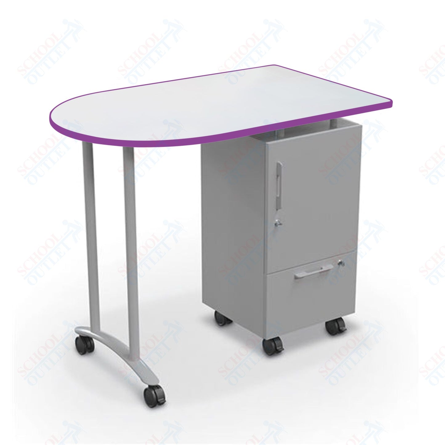 Mooreco Mobile Teacher Workstation II - Platinum Base 40"H X 47.6"W X 30"D (Mooreco 91289)