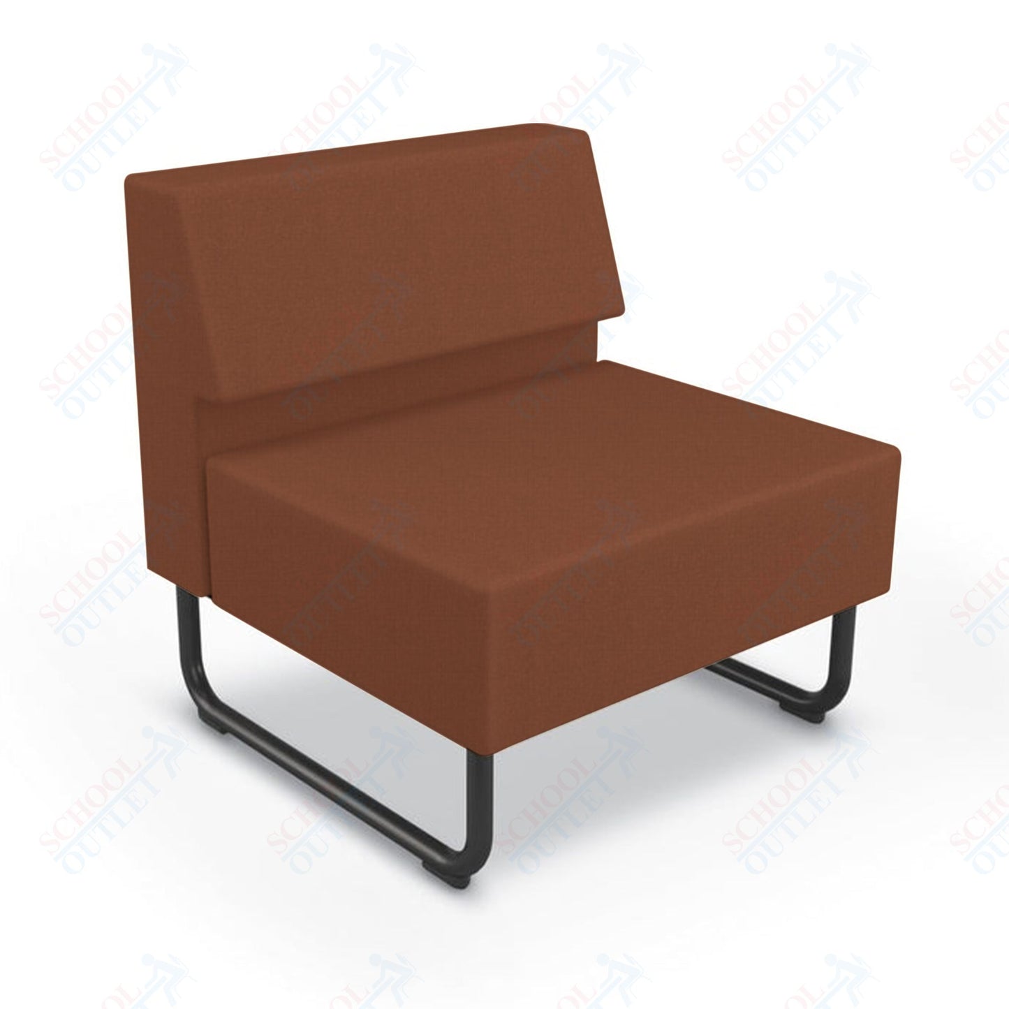 Mooreco Akt Soft Seating Lounge Chair - Armless - Grade 02 Fabric and Powder Coated Sled Legs