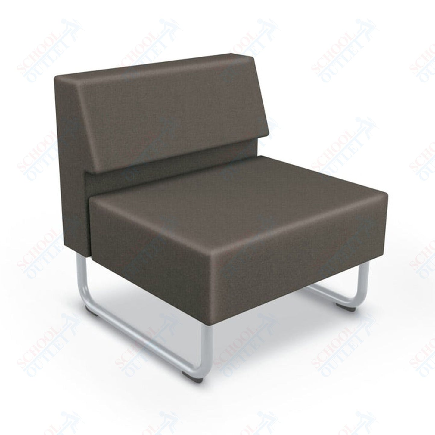 Mooreco Akt Soft Seating Lounge Chair - Armless - Grade 02 Fabric and Powder Coated Sled Legs