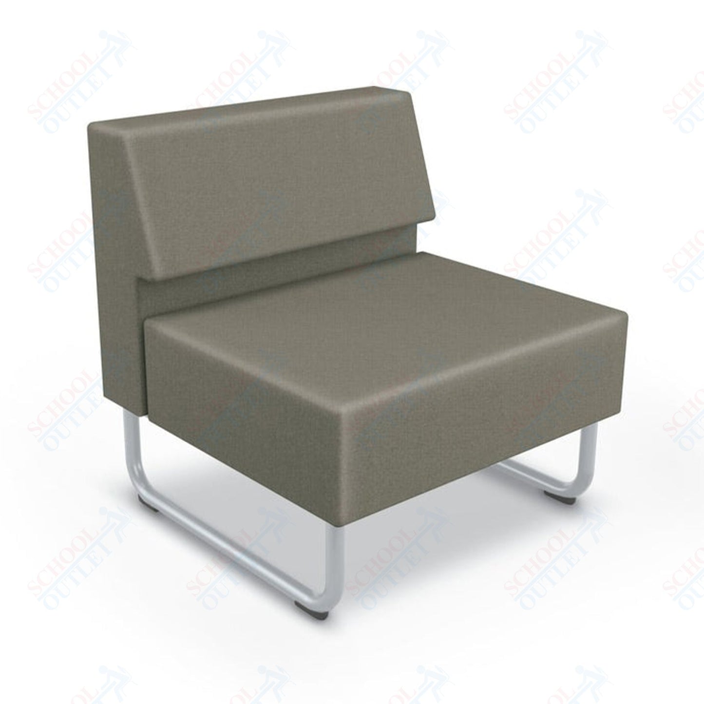 Mooreco Akt Soft Seating Lounge Chair - Armless - Grade 02 Fabric and Powder Coated Sled Legs