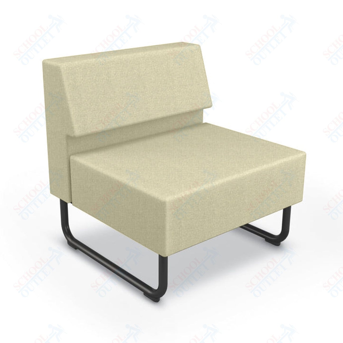 Mooreco Akt Soft Seating Lounge Chair - Armless - Grade 02 Fabric and Powder Coated Sled Legs