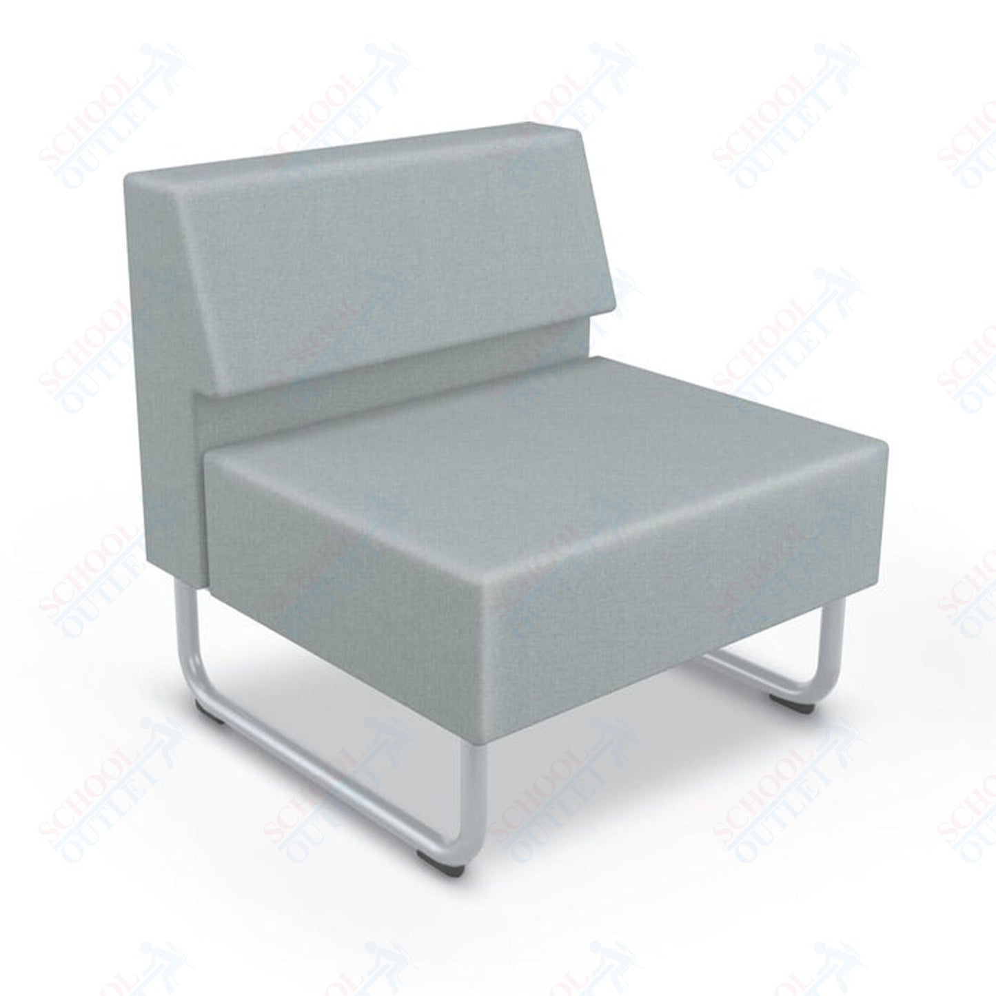 Mooreco Akt Soft Seating Lounge Chair - Armless - Grade 02 Fabric and Powder Coated Sled Legs