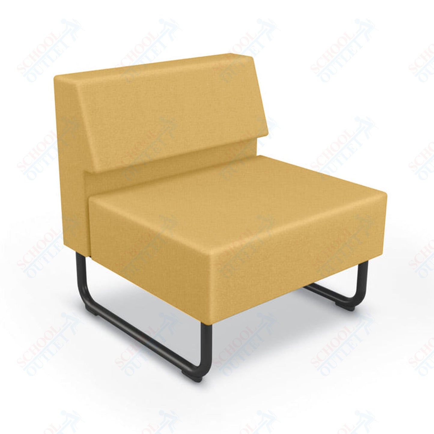 Mooreco Akt Soft Seating Lounge Chair - Armless - Grade 02 Fabric and Powder Coated Sled Legs